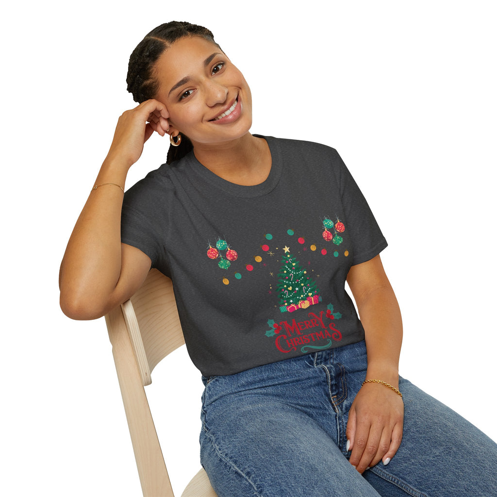 Merry Christmas Unisex T-Shirt, Festive Tee, Holiday Apparel, Winter Gift, Cozy Christmas Style, Unisex Softstyle Shirt