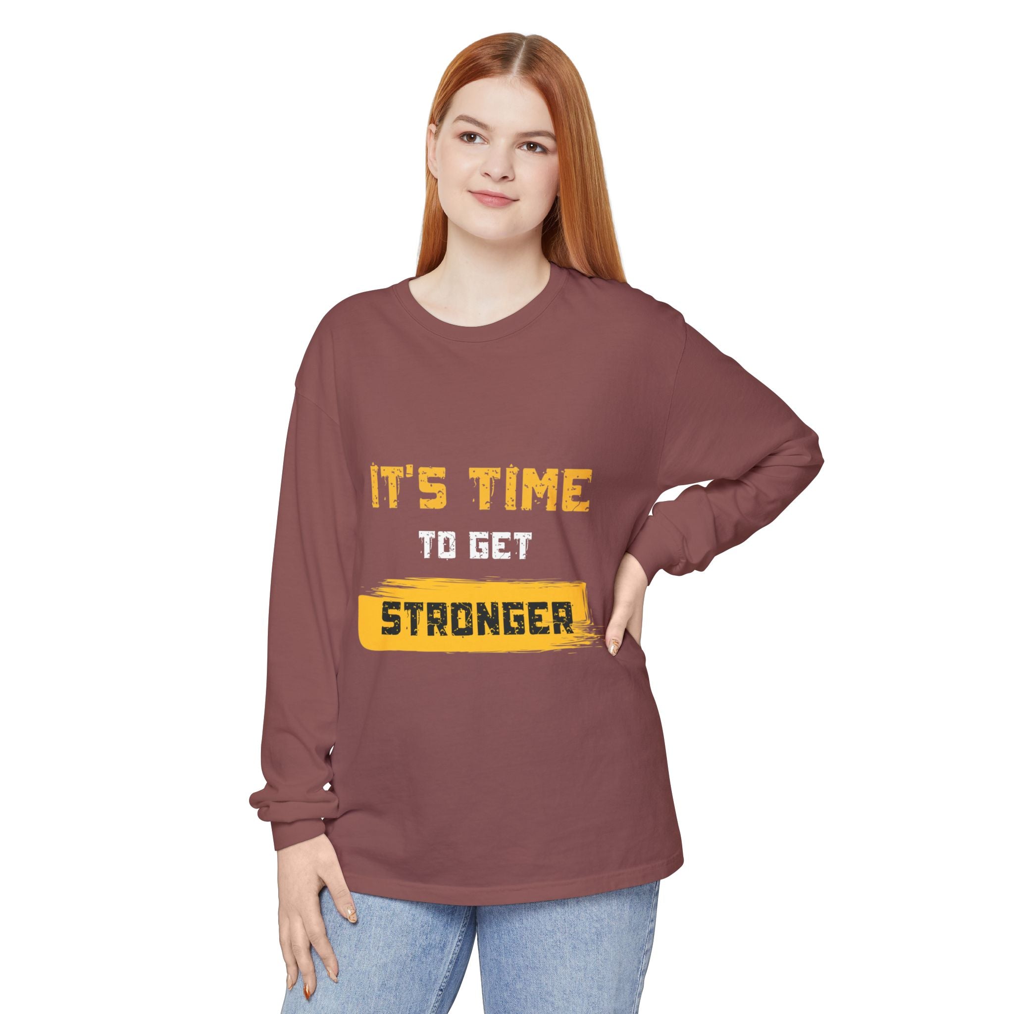 Unisex Motivational Long Sleeve Tee - 'It's Time Stronger' - Perfect Gift for Fitness Lovers, Gym Attire, Casual Wear, Inspirational [...]