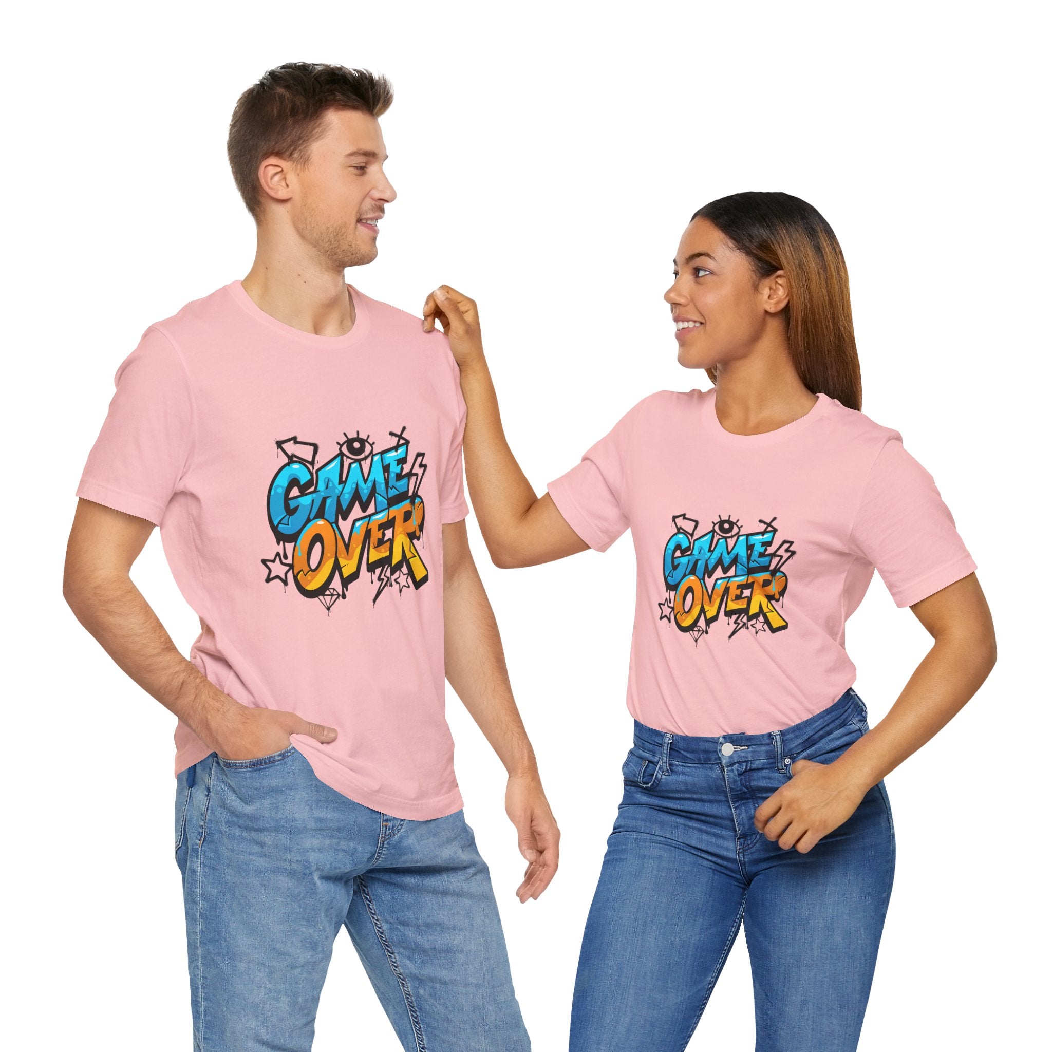 Game Over Unisex Jersey Short Sleeve Tee, Fun Graphic Tee, Gamer Gift, Casual Wear, Birthday Gift, Playful Fashion
