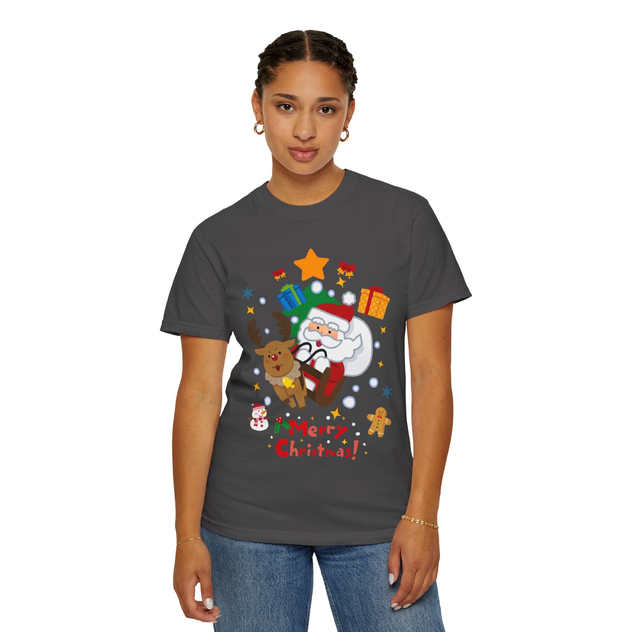 Festive Santa T-Shirt | Christmas Tee, Unisex Holiday Shirt, Merry Christmas Gift, Cute Design for Kids & Adults