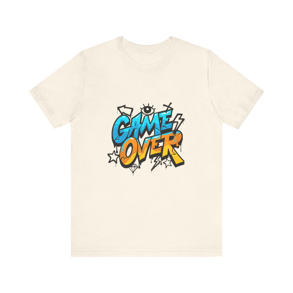Game Over Unisex Jersey Short Sleeve Tee, Fun Graphic Tee, Gamer Gift, Casual Wear, Birthday Gift, Playful Fashion