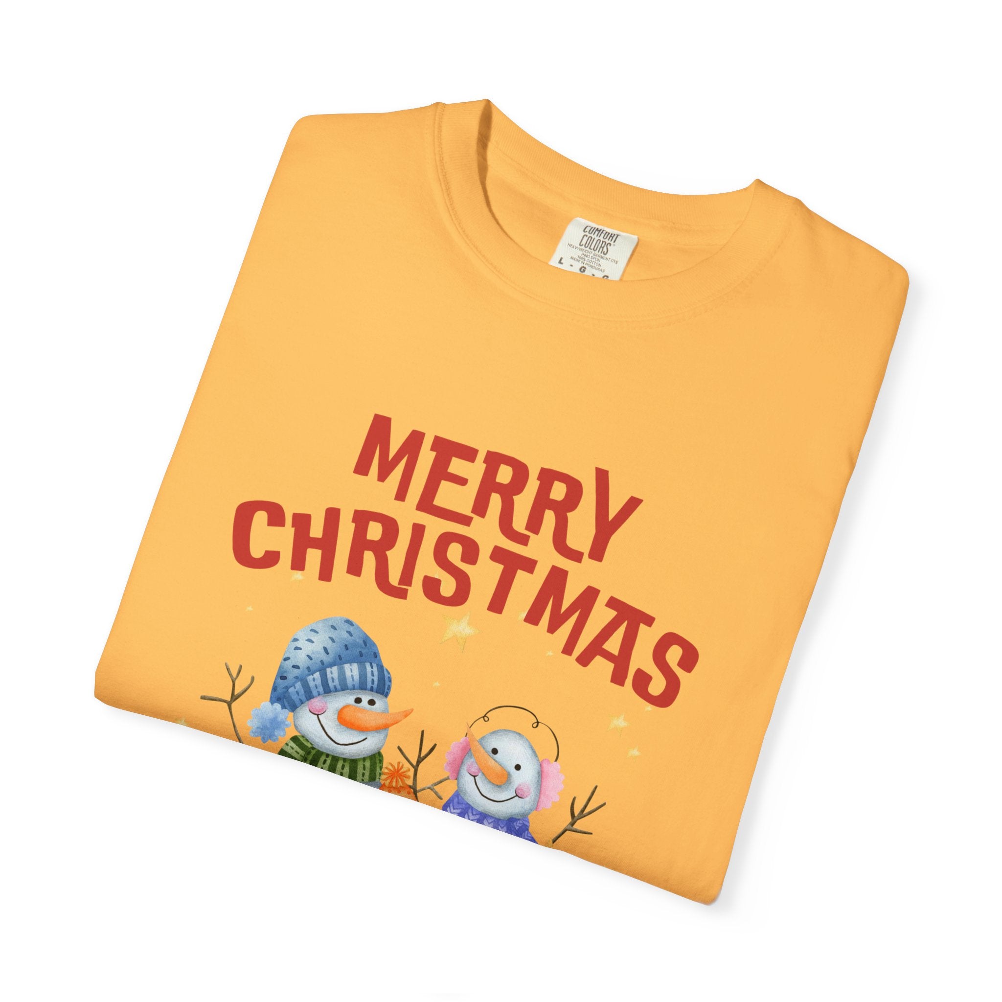Merry Christmas Unisex Garment-Dyed T-shirt, Cozy Holiday Tee, Festive Winter Apparel, Christmas Gift, Seasonal Fashion