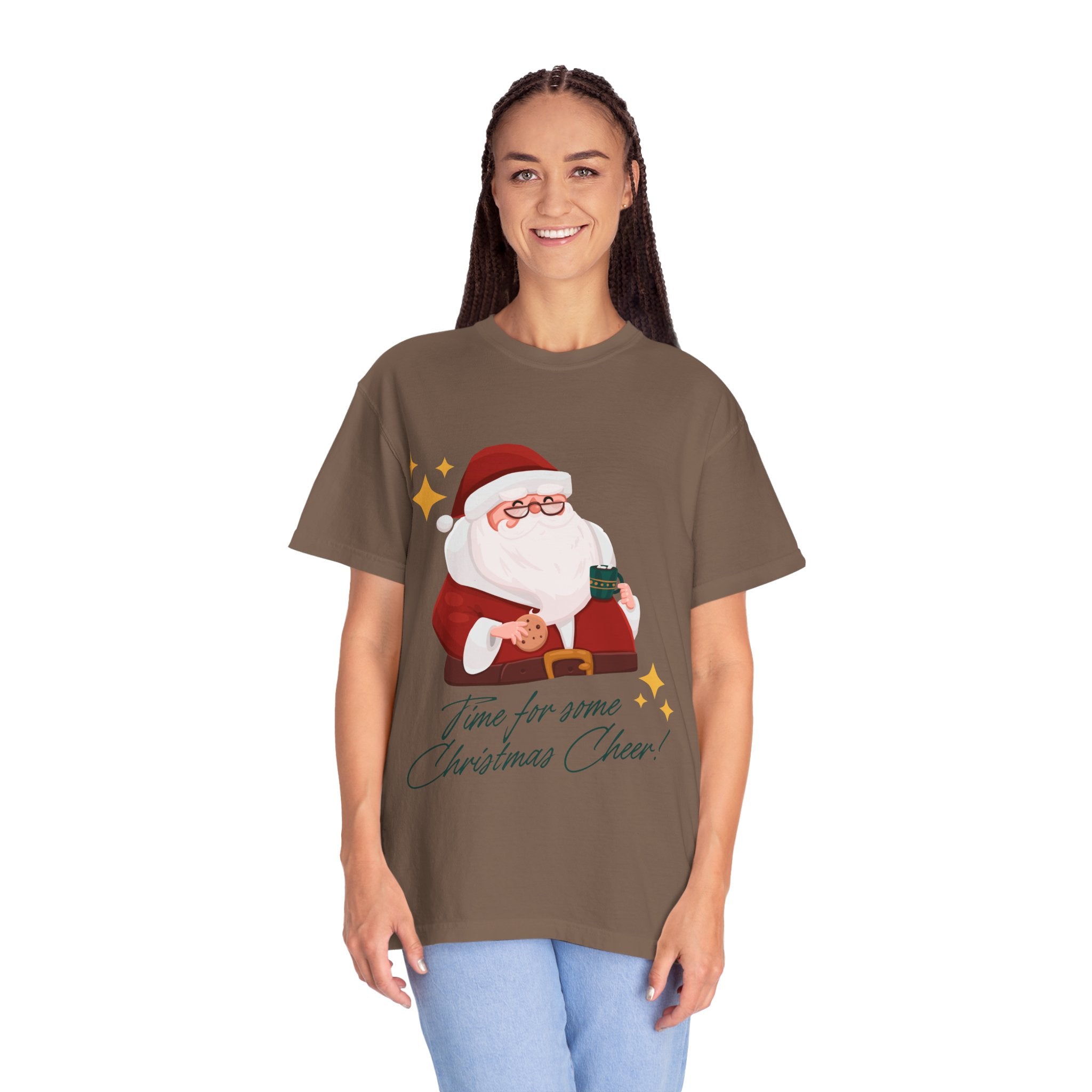 Festive Christmas T-Shirt, Holiday Apparel, Santa Graphic Tee, Unisex Christmas Gift, Seasonal Outfit, Cheerful Holiday Wear