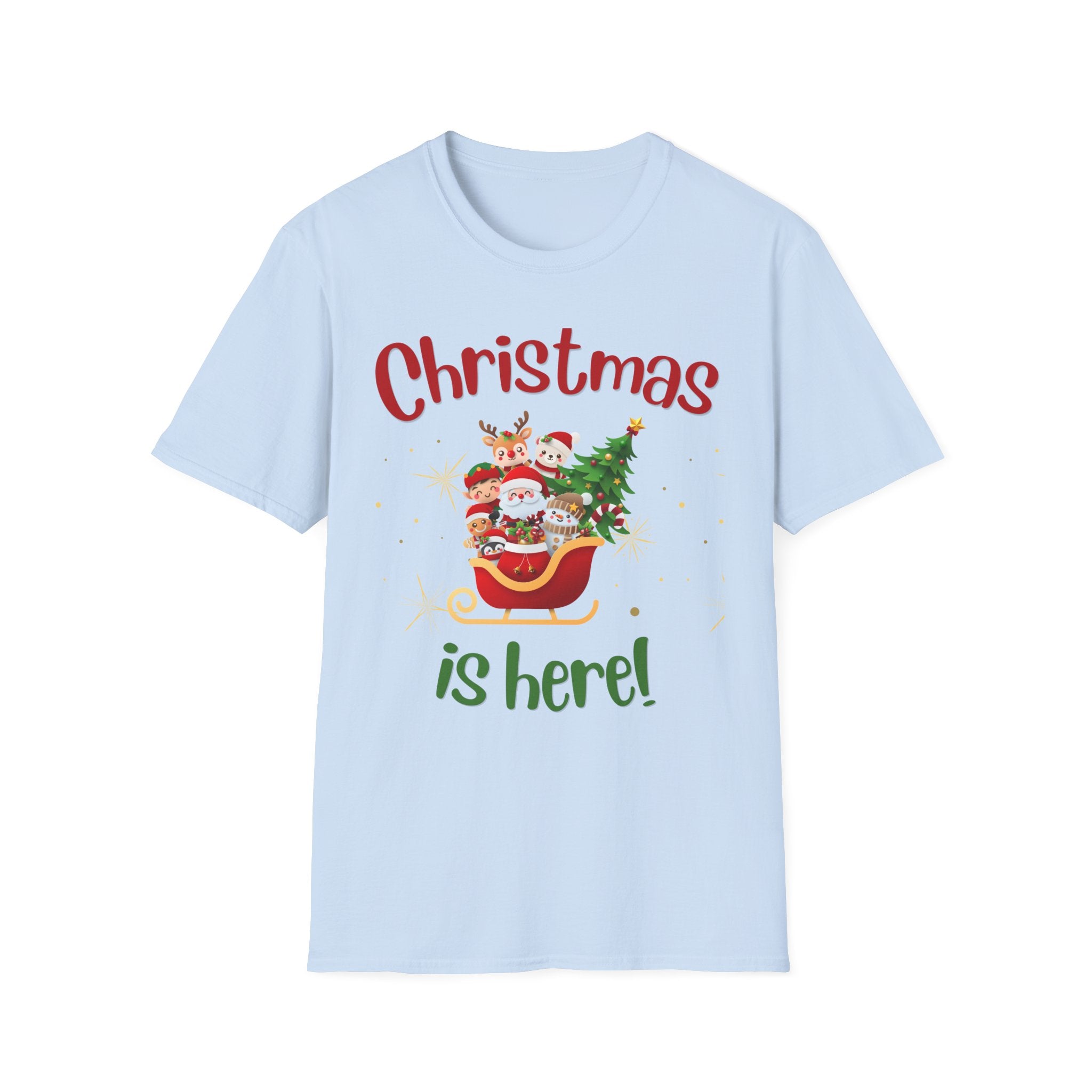 Christmas Themed Unisex Softstyle T-Shirt, Holiday Apparel, Festive Tee, Christmas Gift, Family Gatherings, Ugly Sweater Alternative