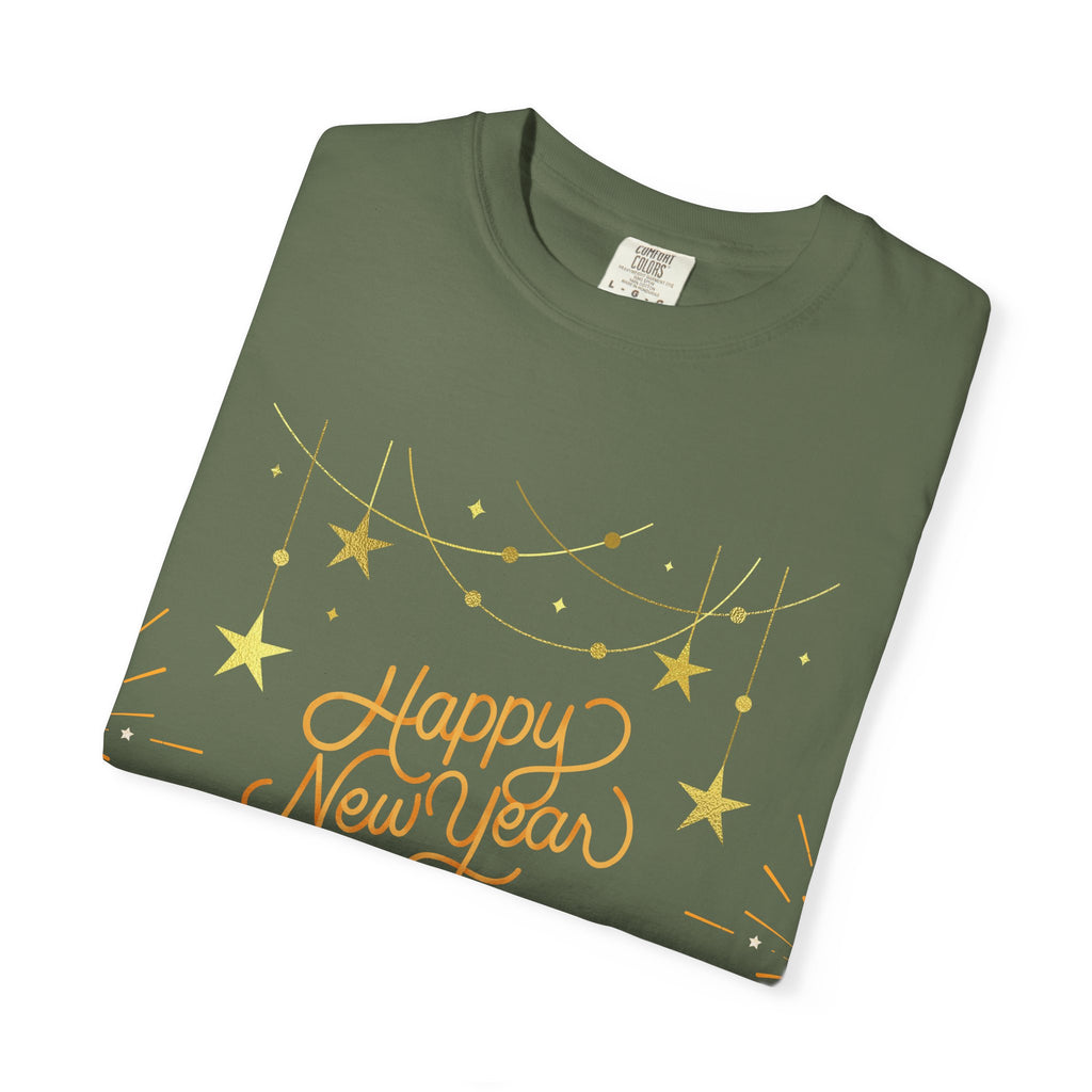New Year Celebration T-Shirt | Unisex Garment-Dyed Tee with Happy New Year 2026 Design, Festive Apparel, Holiday Gift, Party Wear