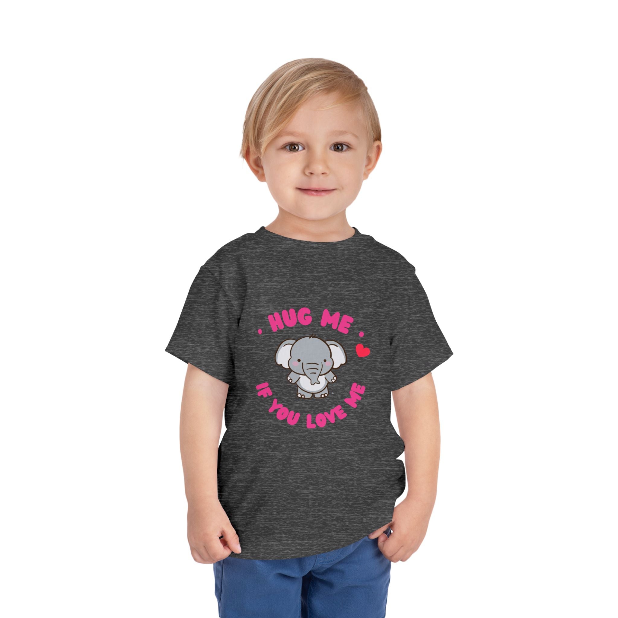 Cute Toddler Tee with Elephant Design - Perfect Gift for Birthdays, Playdates, or Library Visits, Hug Me If You Love Me, Kids Apparel, [...]
