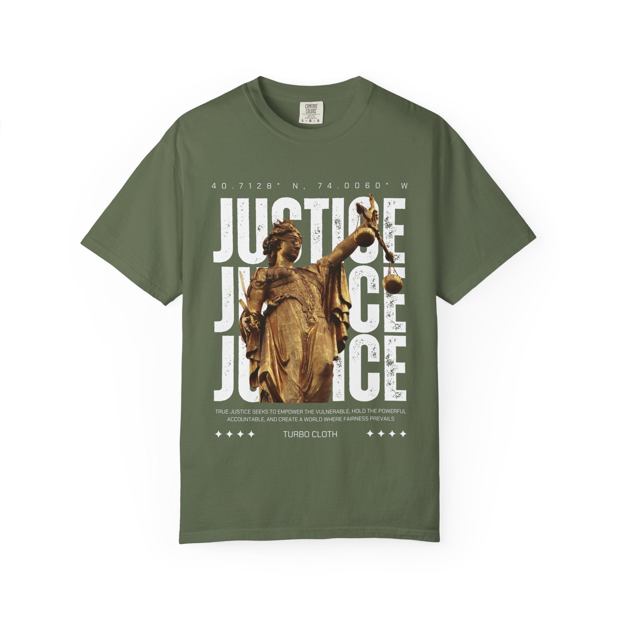 Justice Statue Unisex T-shirt, Casual Wear, Inspirational Gift, Equality Shirt, Art-Inspired Clothing, Birthday Gift, Statement Tees