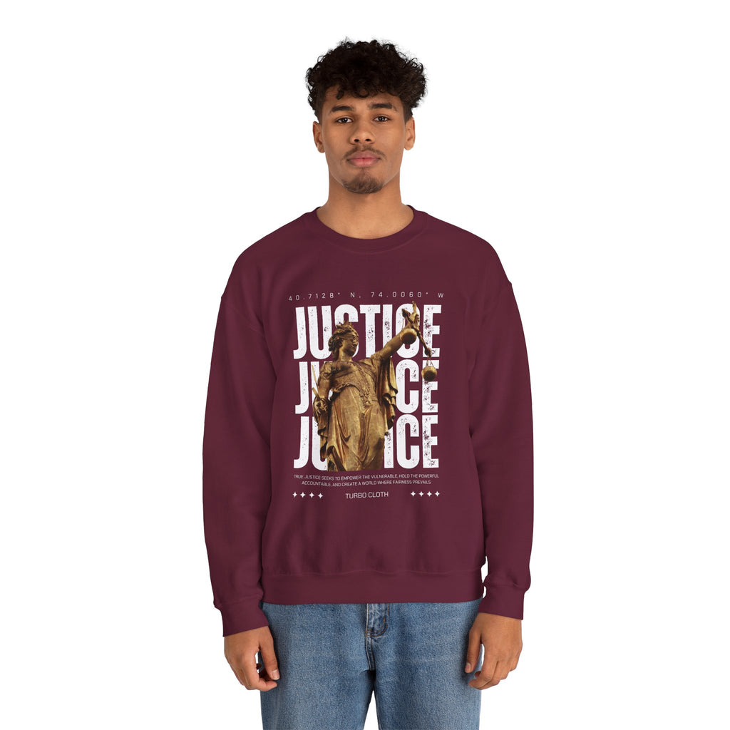 Justice-Themed Unisex Crewneck Sweatshirt | Statement Apparel for Activists, Social Justice, Casual Wear, Gifts, and Awareness