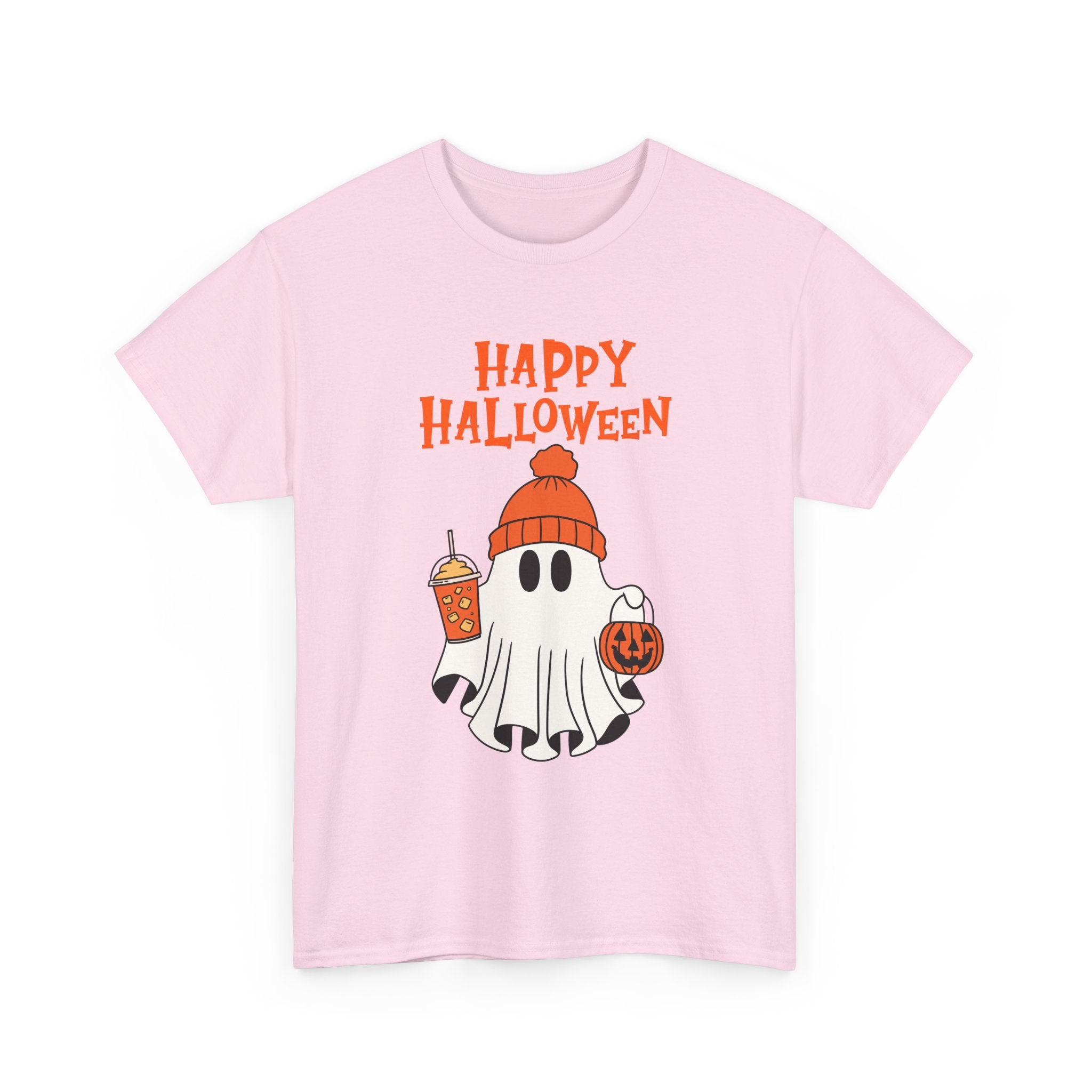 Happy Halloween Ghost Tee, Unisex Cotton T-Shirt, Halloween Apparel, Fall Fashion, Cute Halloween Gift, Ghost Tee