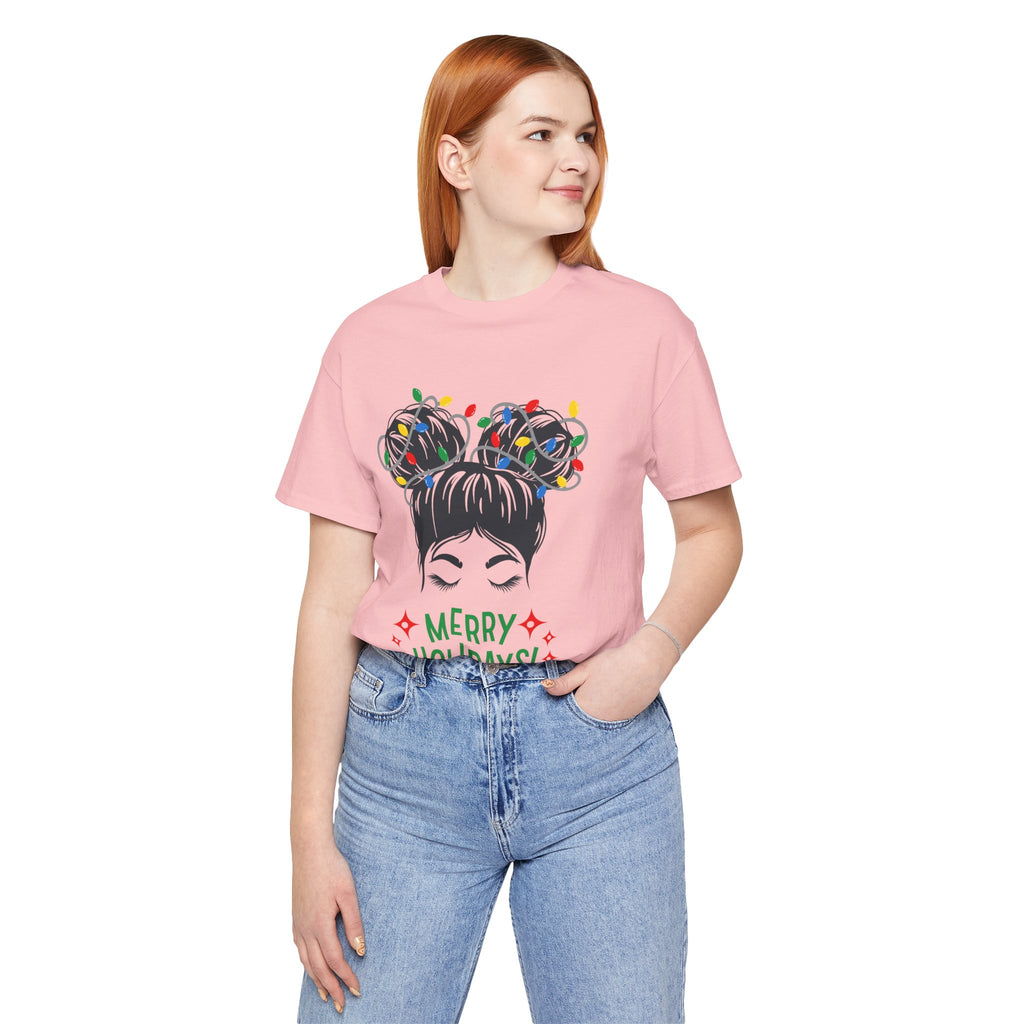 Festive Holiday Tee - Merry Holidays Graphic, Unisex Jersey Short Sleeve Shirt, Christmas Apparel, Seasonal Gift, Cozy Vibes