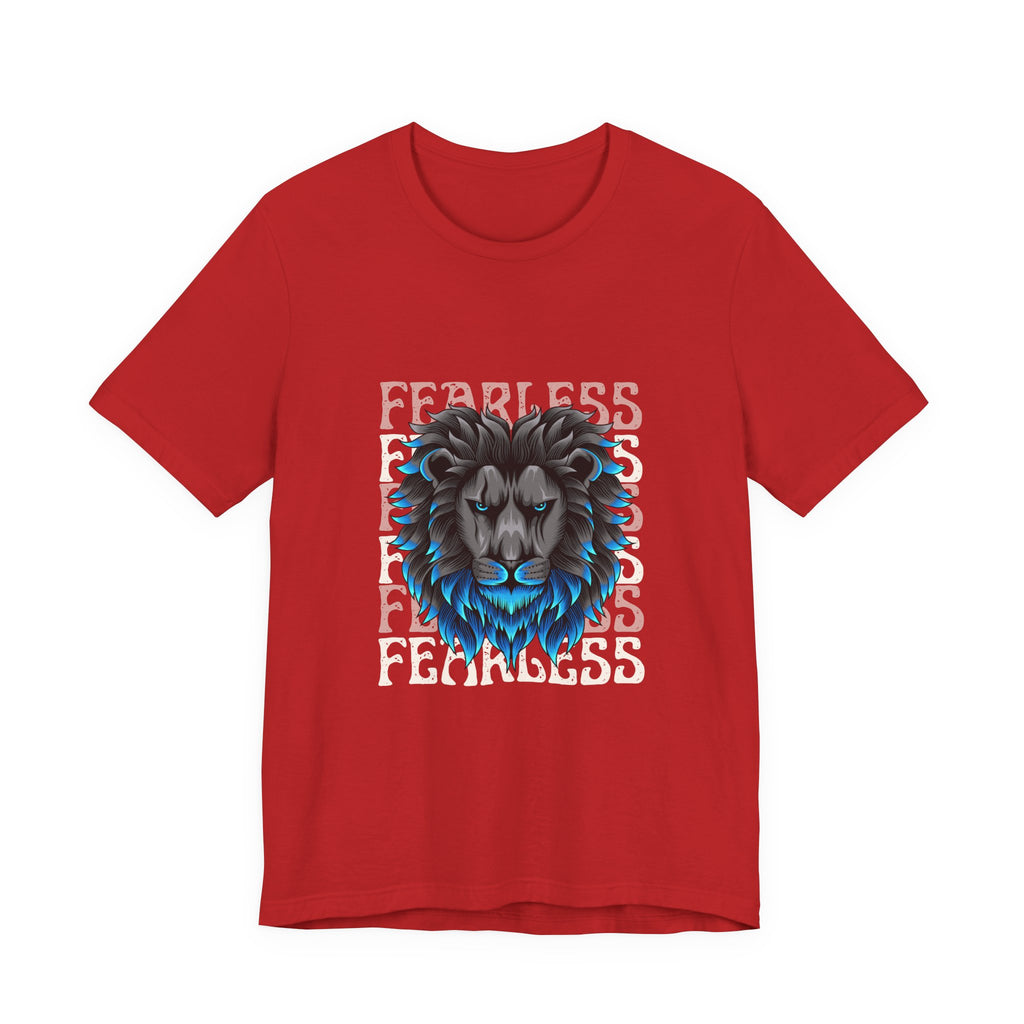 Fearless Lion Short Sleeve Tee, Motivational T-Shirt, Animal Lover Gift, Unisex Graphic Tee, Birthday Gift, Inspiring Apparel