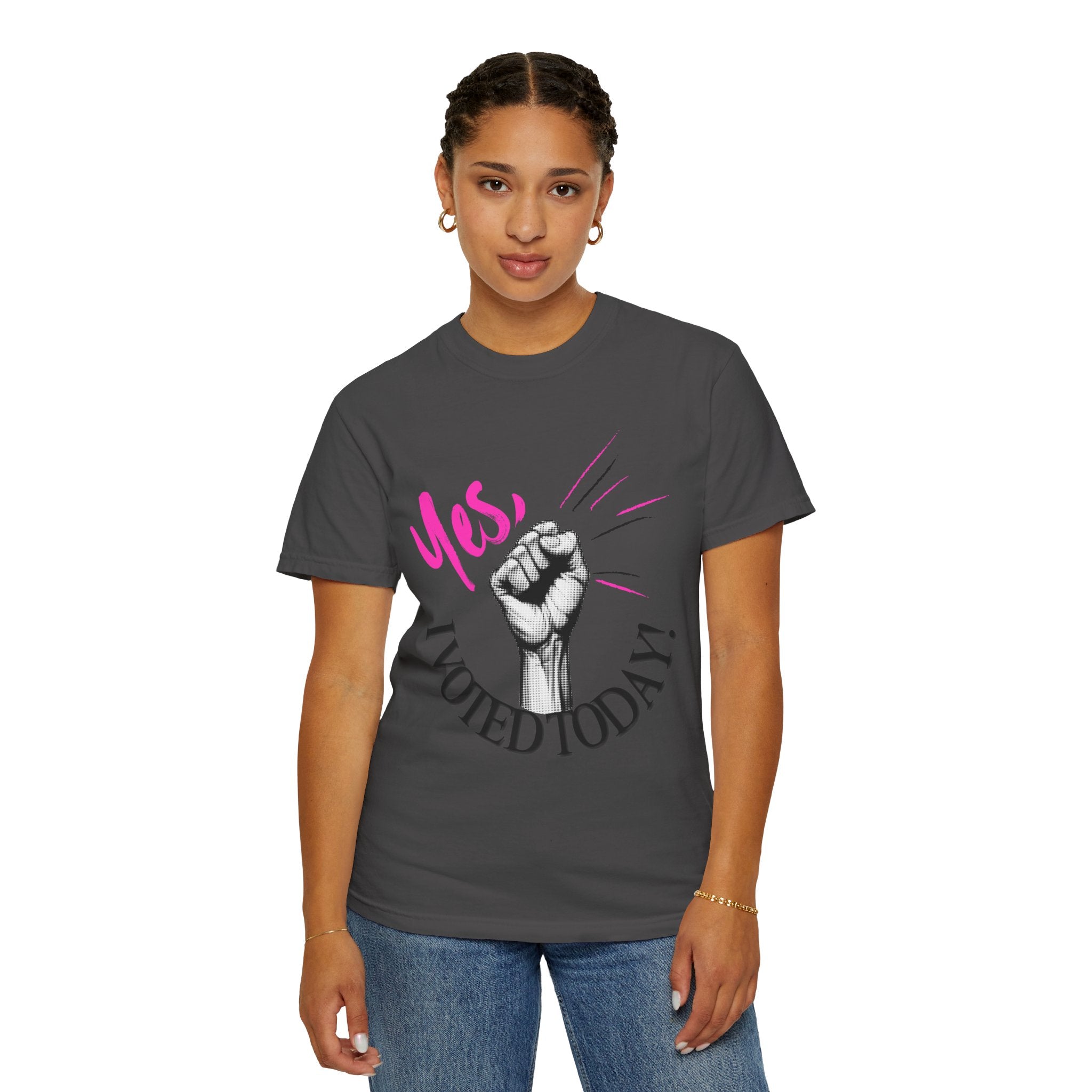 Empowering Voting T-shirt, Yes I Voted Today Tee, Unisex Garment-Dyed Shirt, Election Day Apparel, Civic Engagement Top