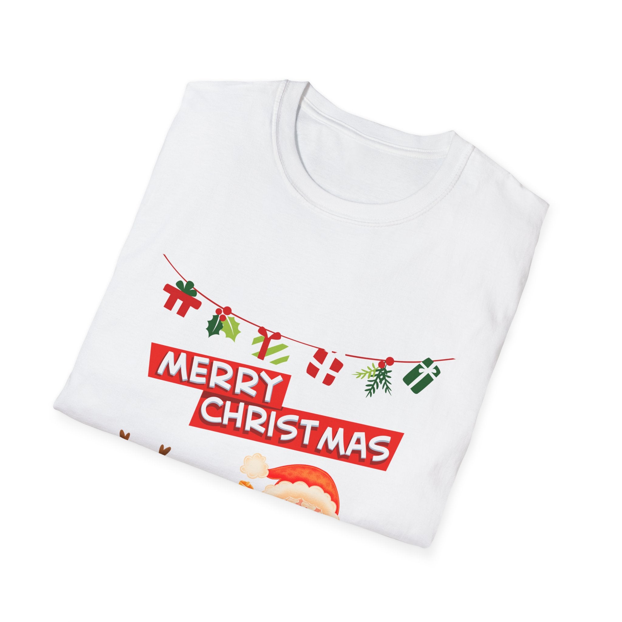 Christmas Cheer T-Shirt, Merry Christmas Tee, Festive Holiday Shirt, Unisex Christmas Apparel, Santa and Reindeer Design