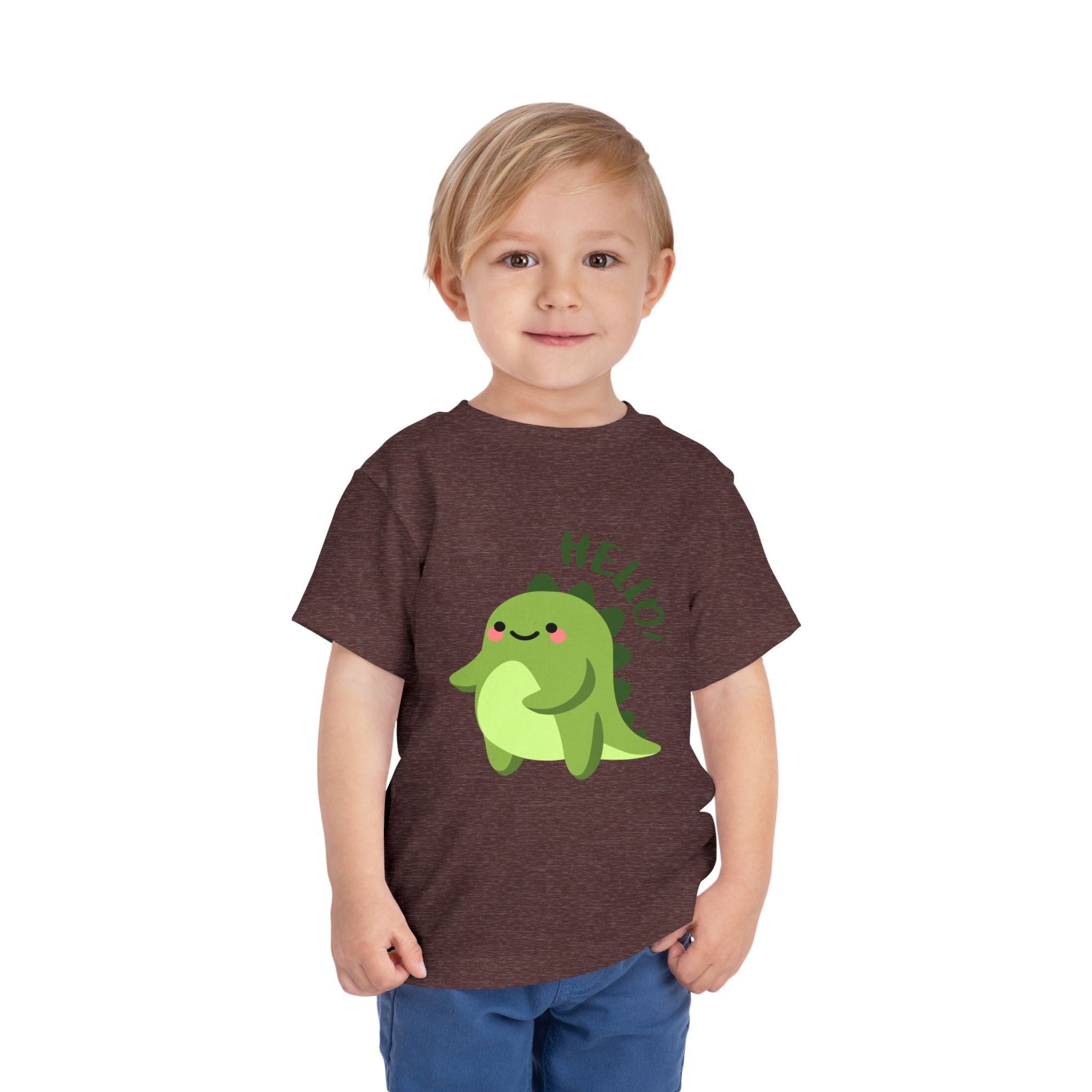 Cute Dinosaur Toddler Tee - Playful Kids Short Sleeve Shirt, Perfect for Gifts, Birthdays, Parties, Everyday Wear