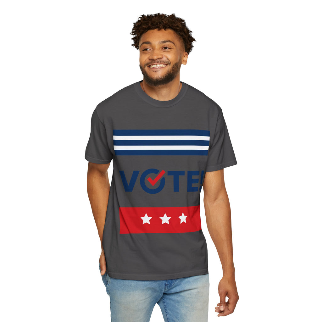 Vote! Garment-Dyed T-Shirt | Unisex Voter Apparel, Election Day Outfit, Political Statement Tee, Casual Advocacy Shirt, Gift for Activists