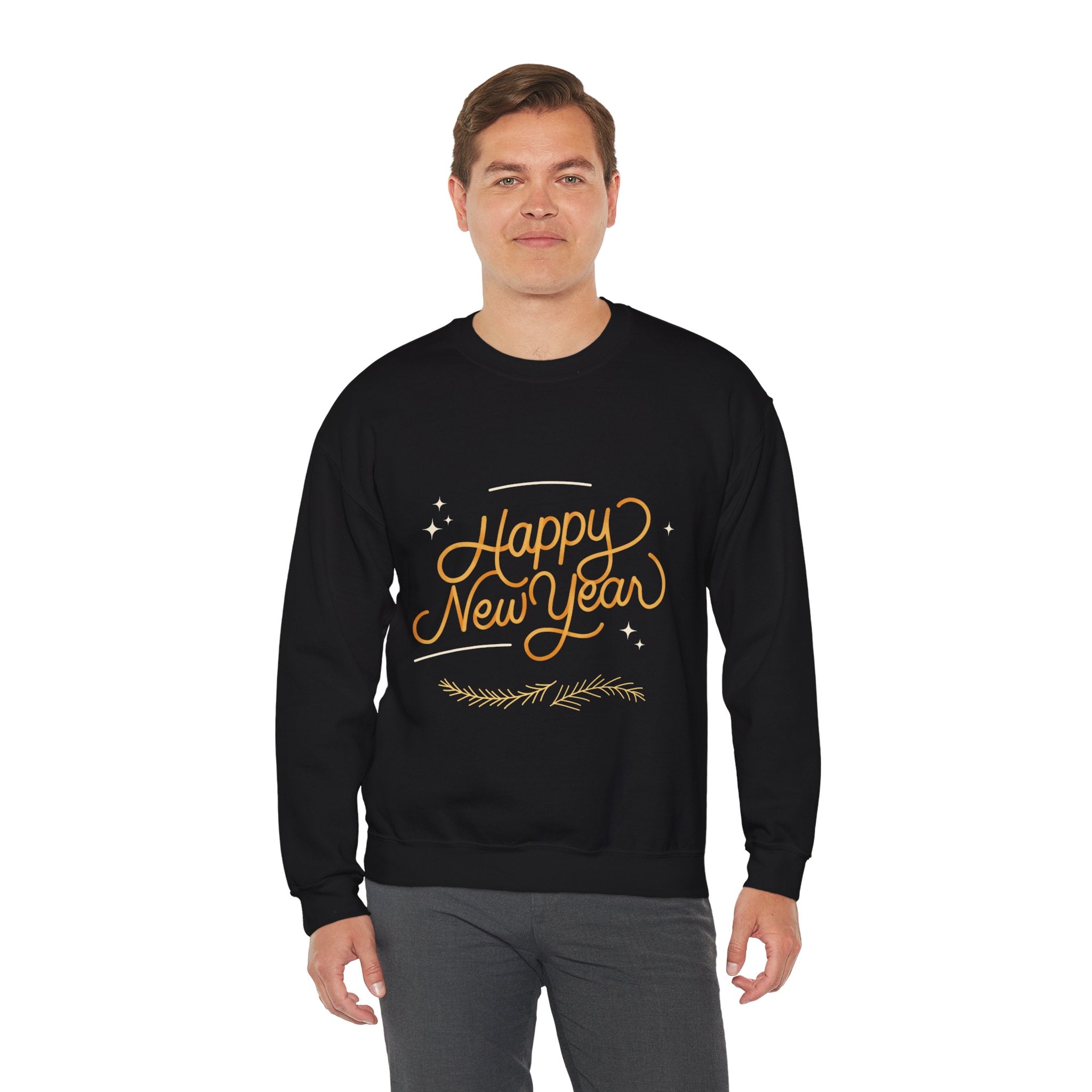 Happy New Year Unisex Crewneck Sweatshirt, Cozy Holiday Apparel, New Year Gift, Seasonal Fashion, Comfortable Sweater