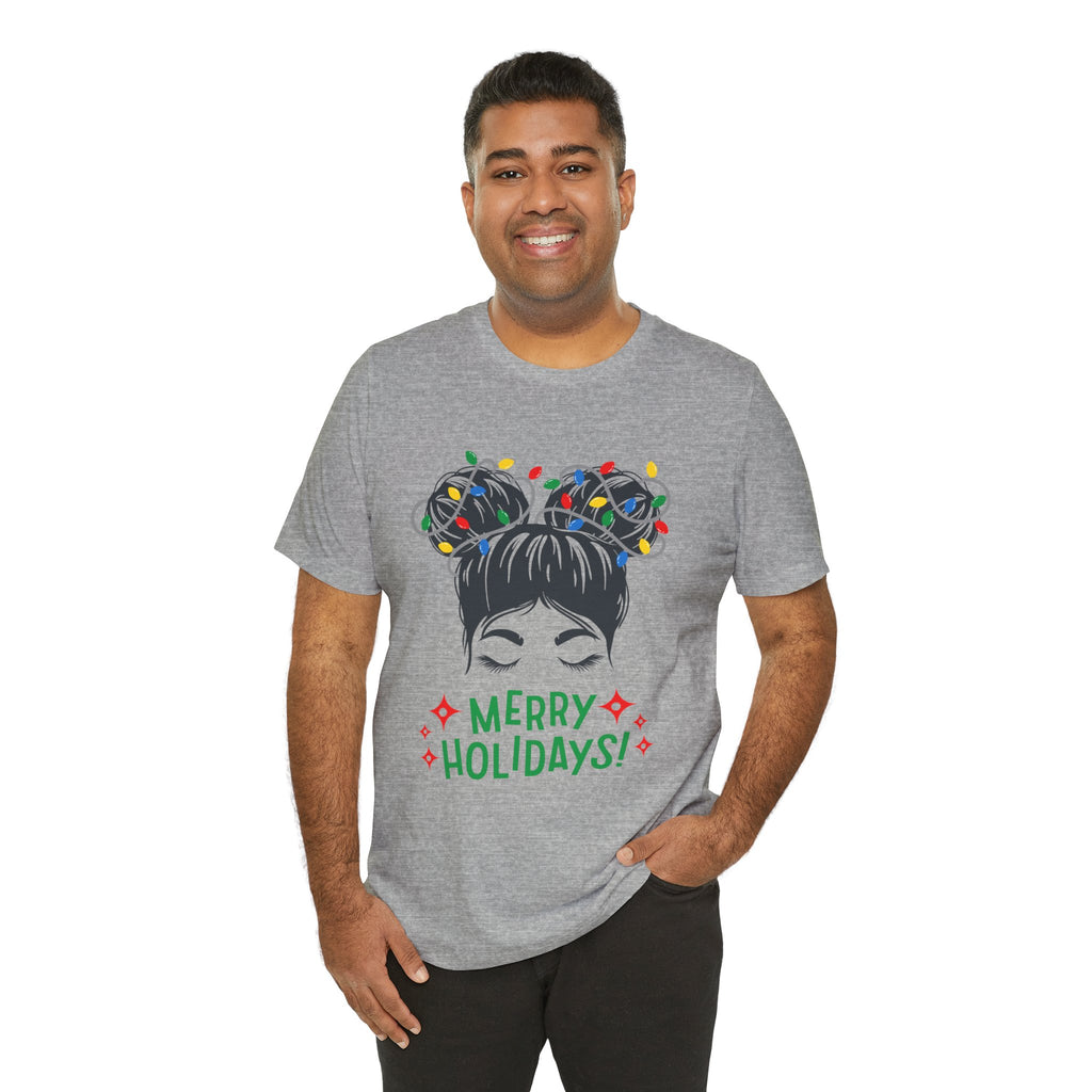Festive Holiday Tee - Merry Holidays Graphic, Unisex Jersey Short Sleeve Shirt, Christmas Apparel, Seasonal Gift, Cozy Vibes