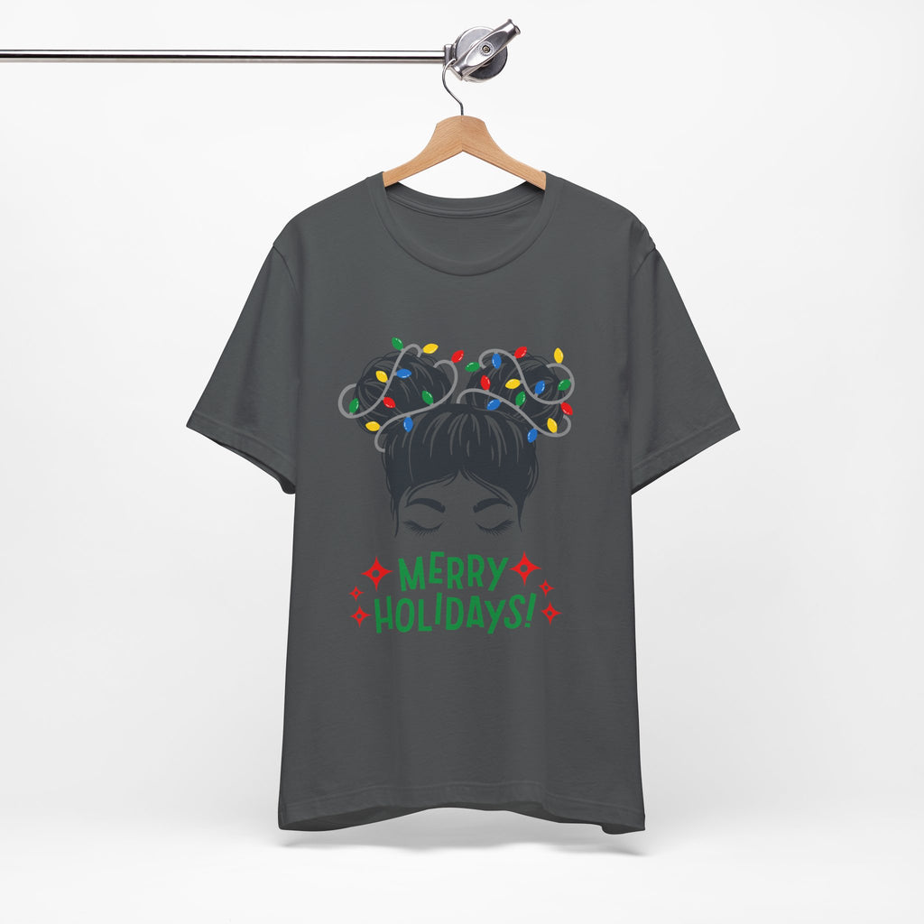 Festive Holiday Tee - Merry Holidays Graphic, Unisex Jersey Short Sleeve Shirt, Christmas Apparel, Seasonal Gift, Cozy Vibes