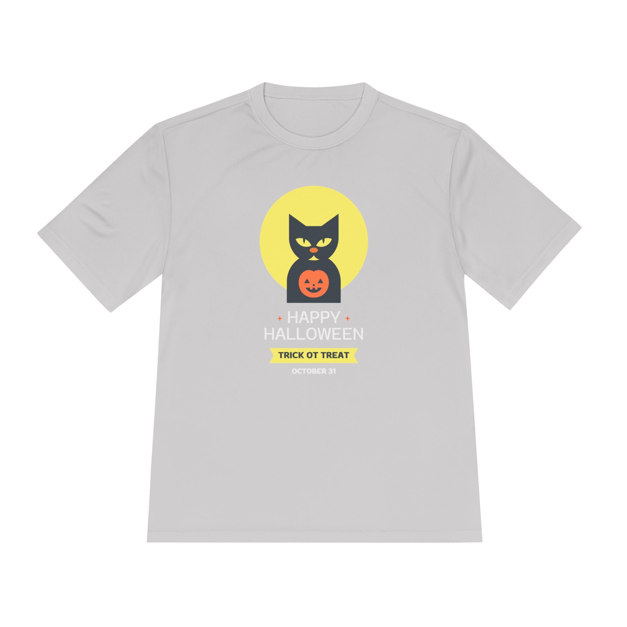 Halloween Cat Unisex Moisture Wicking Tee, Spooky T-Shirt, Trick or Treat Tee, Halloween Costume Shirt, Fall Apparel