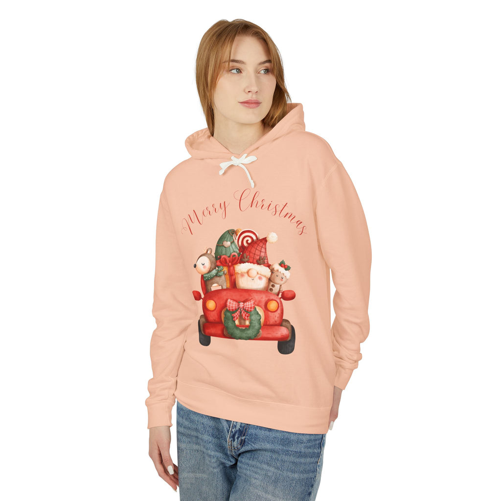 Merry Christmas Hoodie, Unisex Lightweight Sweatshirt, Holiday Gift, Cozy Christmas Sweatshirt, Festive Apparel, Christmas Outfit