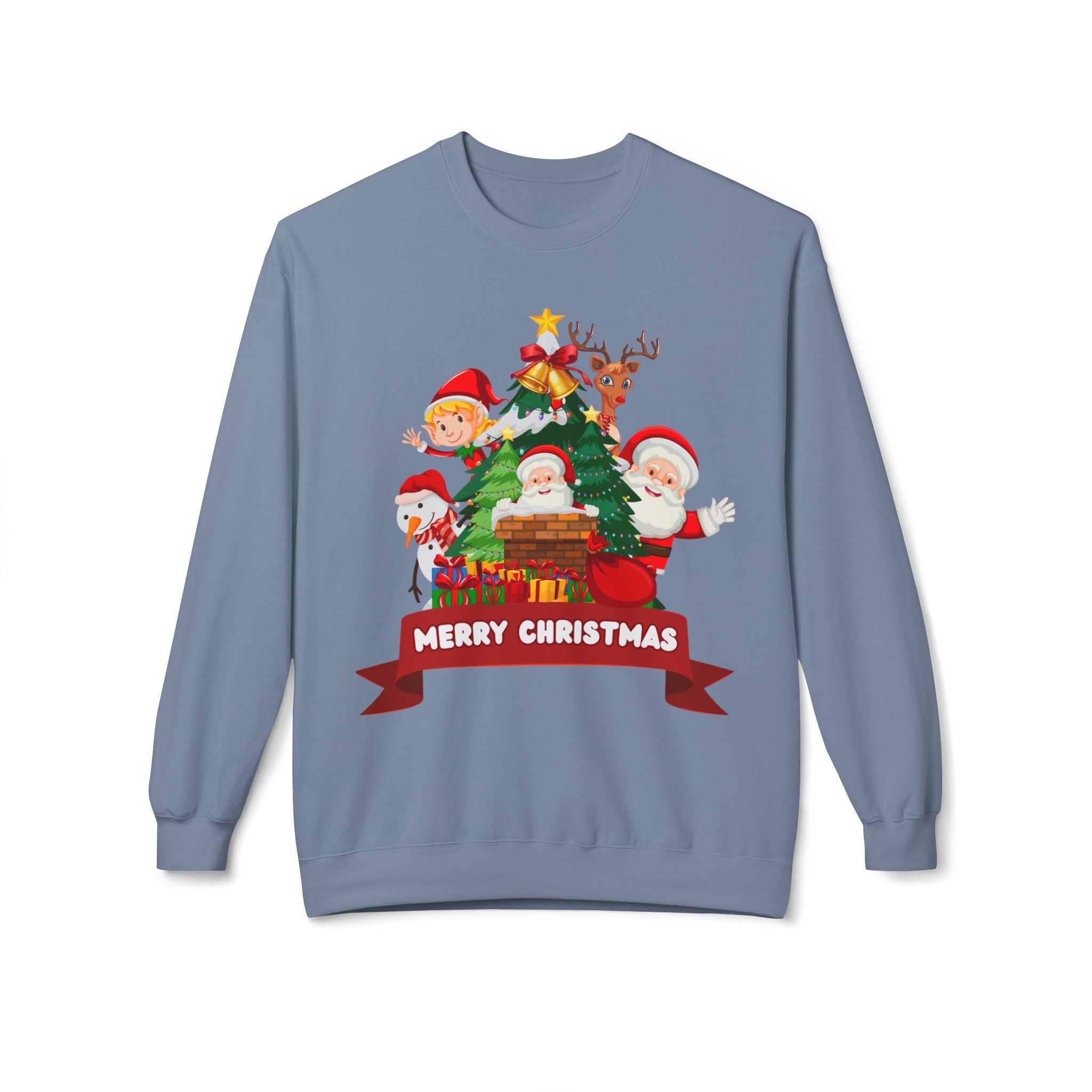 Festive Christmas Sweatshirt, Cozy Holiday Crewneck, Merry Christmas Gift, Family Matching Sweatshirt, Winter Apparel, Santa Design