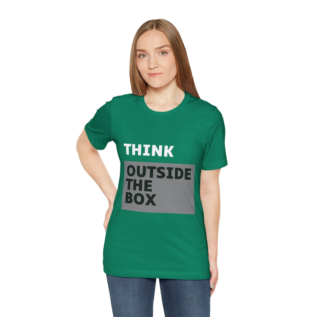 Think Outside the Box Unisex Tee, Short Sleeve T-shirt, Unique Design Shirt, Creative Tee, Unisex Graphic Tee
