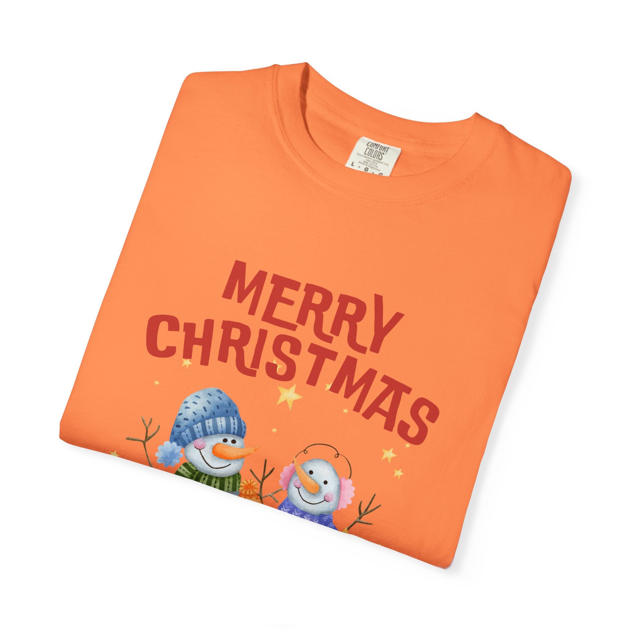 Merry Christmas Unisex Garment-Dyed T-shirt, Cozy Holiday Tee, Festive Winter Apparel, Christmas Gift, Seasonal Fashion