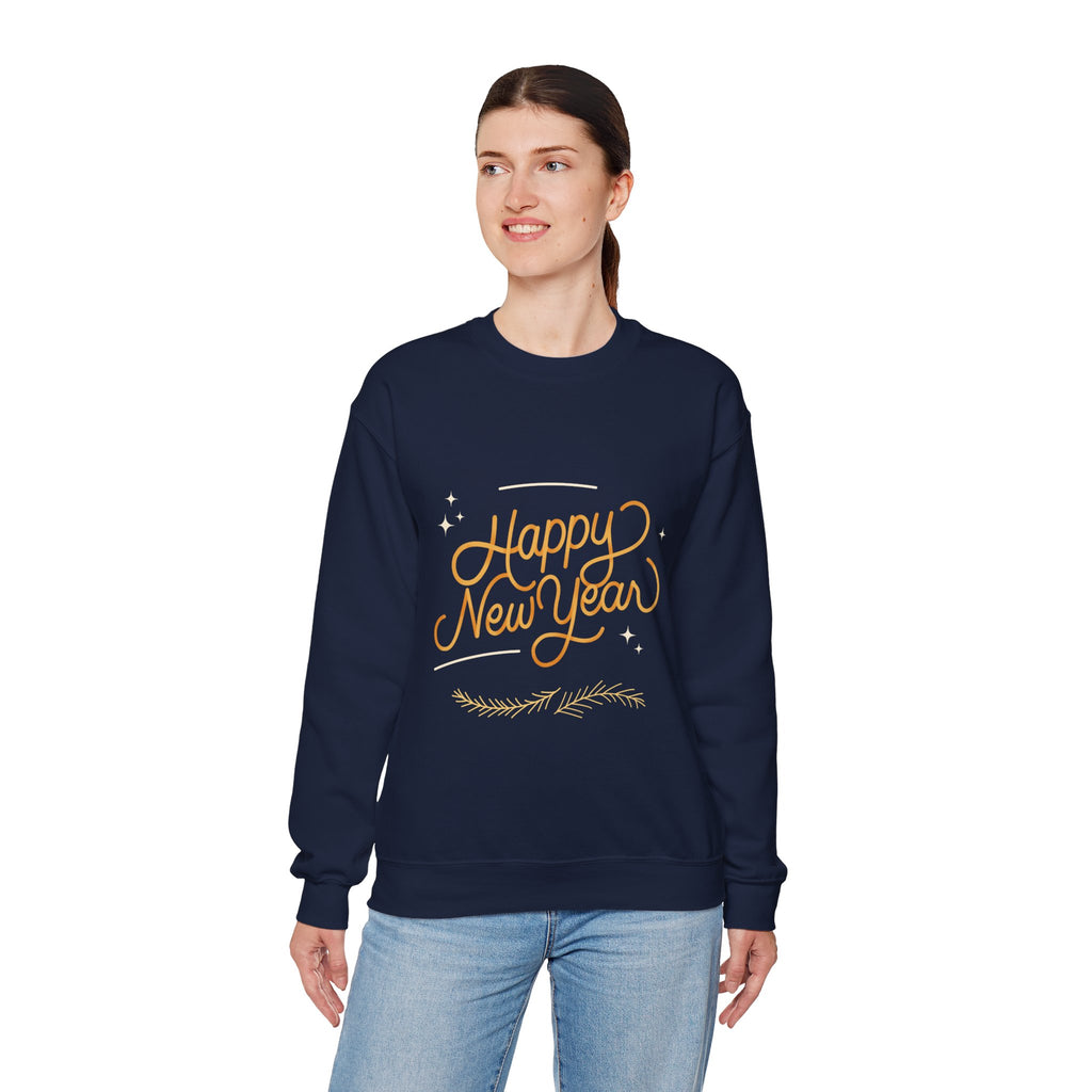 Happy New Year Unisex Crewneck Sweatshirt, Cozy Holiday Apparel, New Year Gift, Seasonal Fashion, Comfortable Sweater
