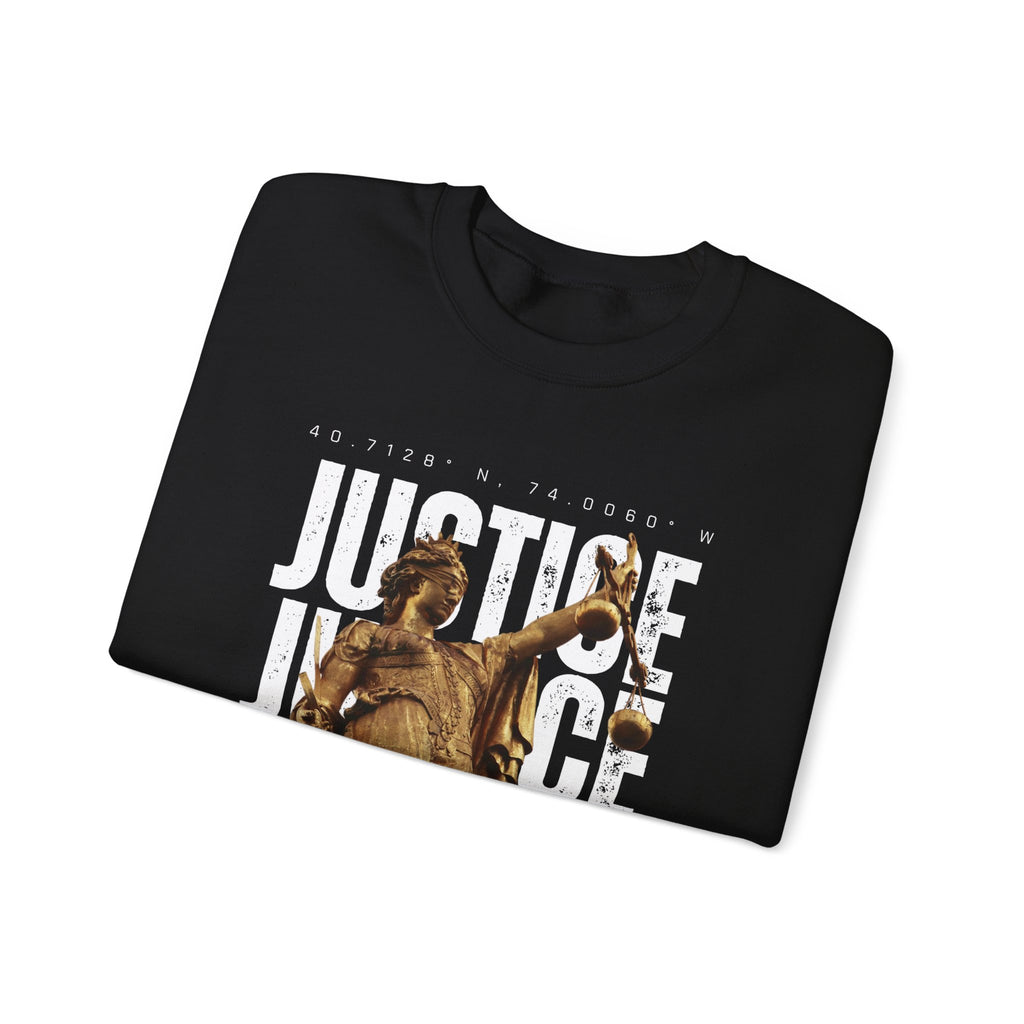 Justice-Themed Unisex Crewneck Sweatshirt | Statement Apparel for Activists, Social Justice, Casual Wear, Gifts, and Awareness