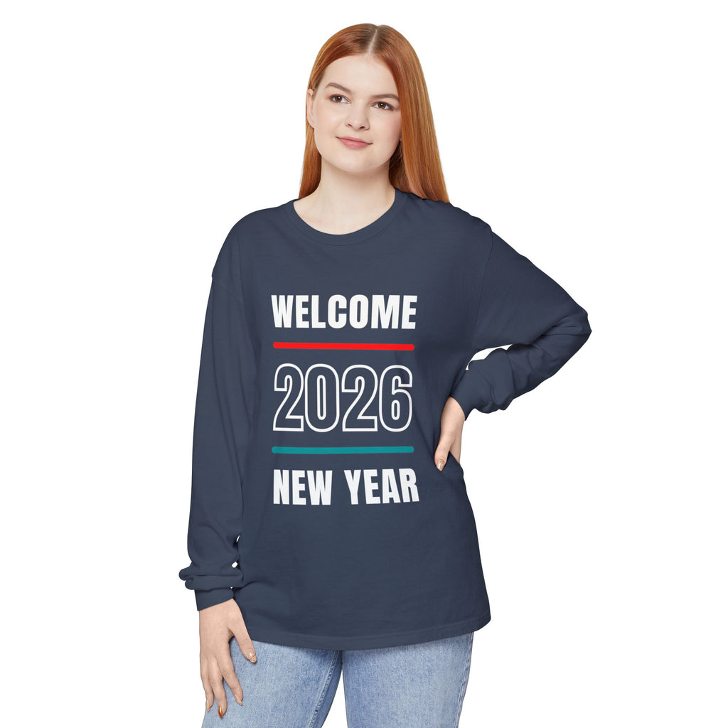 2026 New Year Long Sleeve T-Shirt | Unisex Cotton Tee for Celebration, Holiday Gift, Festive Apparel, Casual Wear