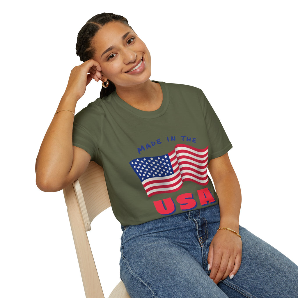 Patriotic Unisex T-Shirt, USA Flag Tee, Made in the USA Shirt, Independence Day Apparel, Gift for Veterans, Casual Wear