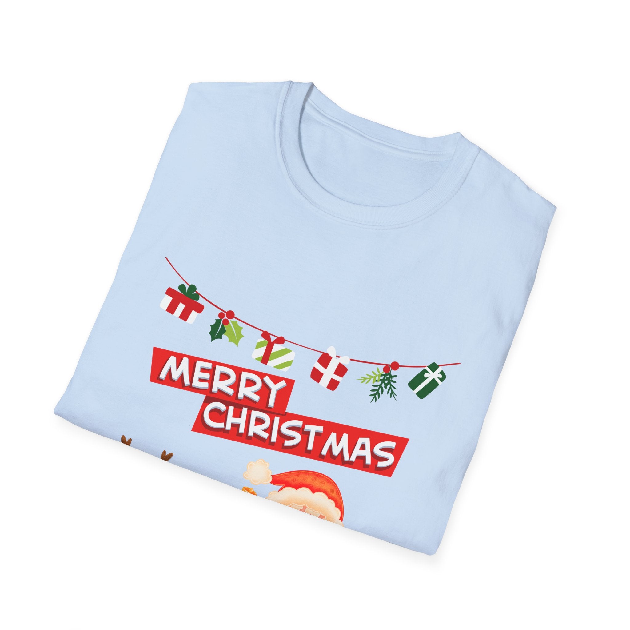 Christmas Cheer T-Shirt, Merry Christmas Tee, Festive Holiday Shirt, Unisex Christmas Apparel, Santa and Reindeer Design