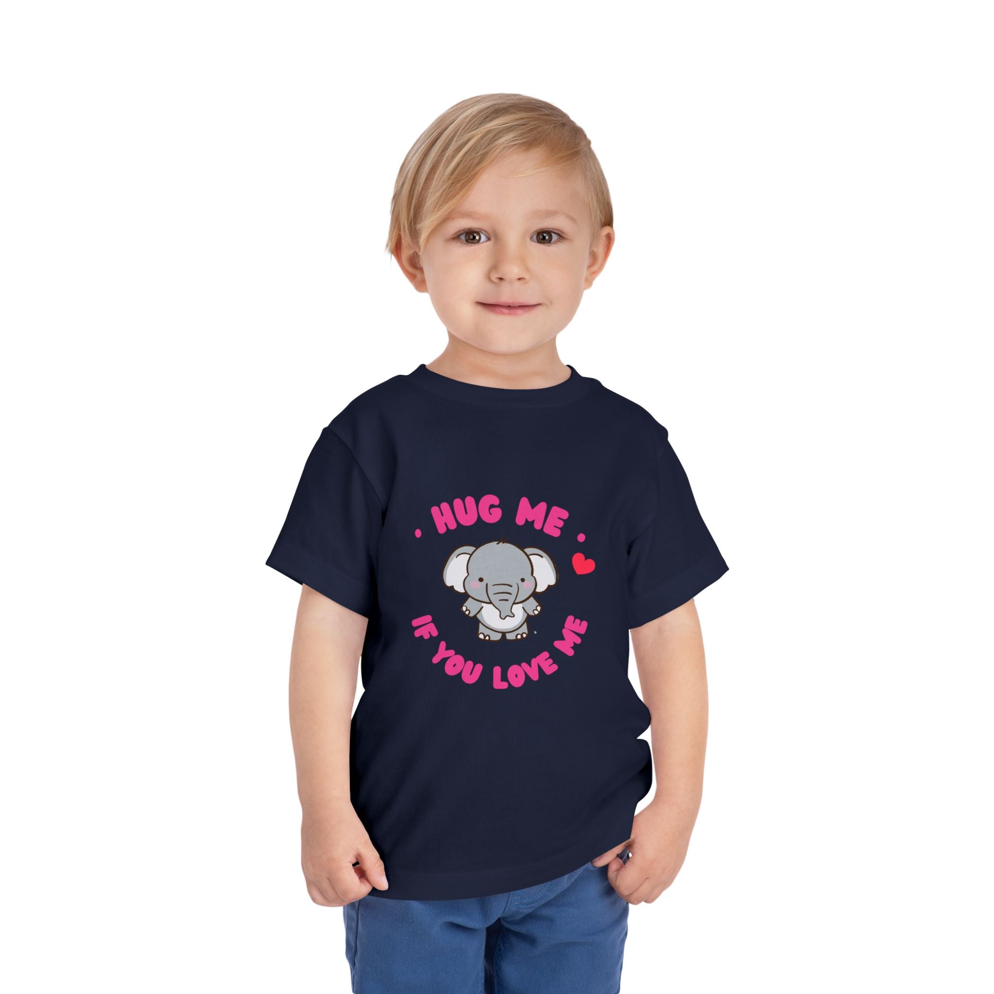 Cute Toddler Tee with Elephant Design - Perfect Gift for Birthdays, Playdates, or Library Visits, Hug Me If You Love Me, Kids Apparel, [...]