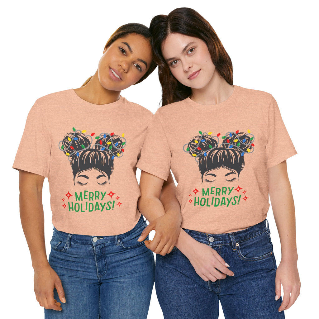 Festive Holiday Tee - Merry Holidays Graphic, Unisex Jersey Short Sleeve Shirt, Christmas Apparel, Seasonal Gift, Cozy Vibes