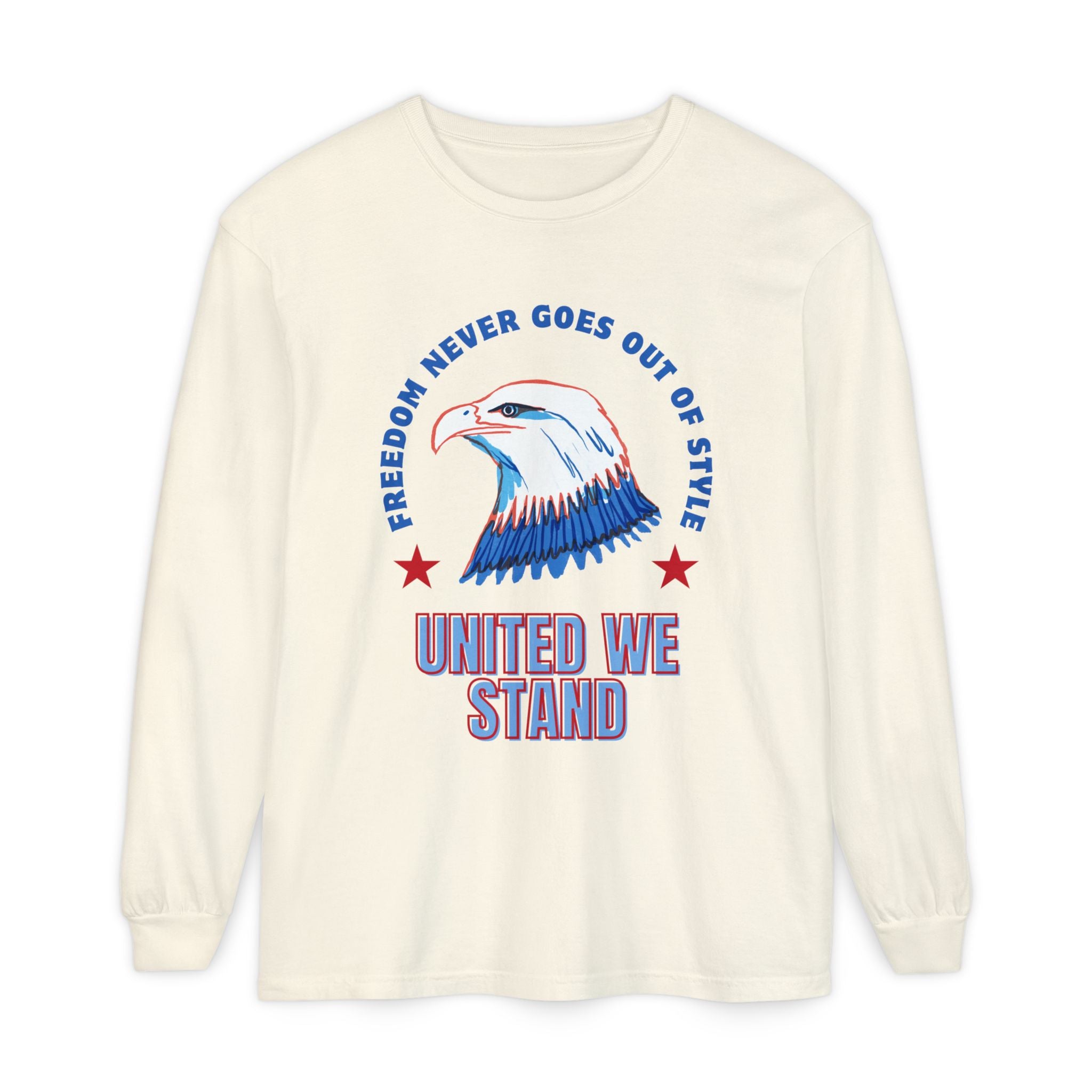 Patriotic Long Sleeve T-Shirt Perfect for Celebrating Holidays, Independence Days