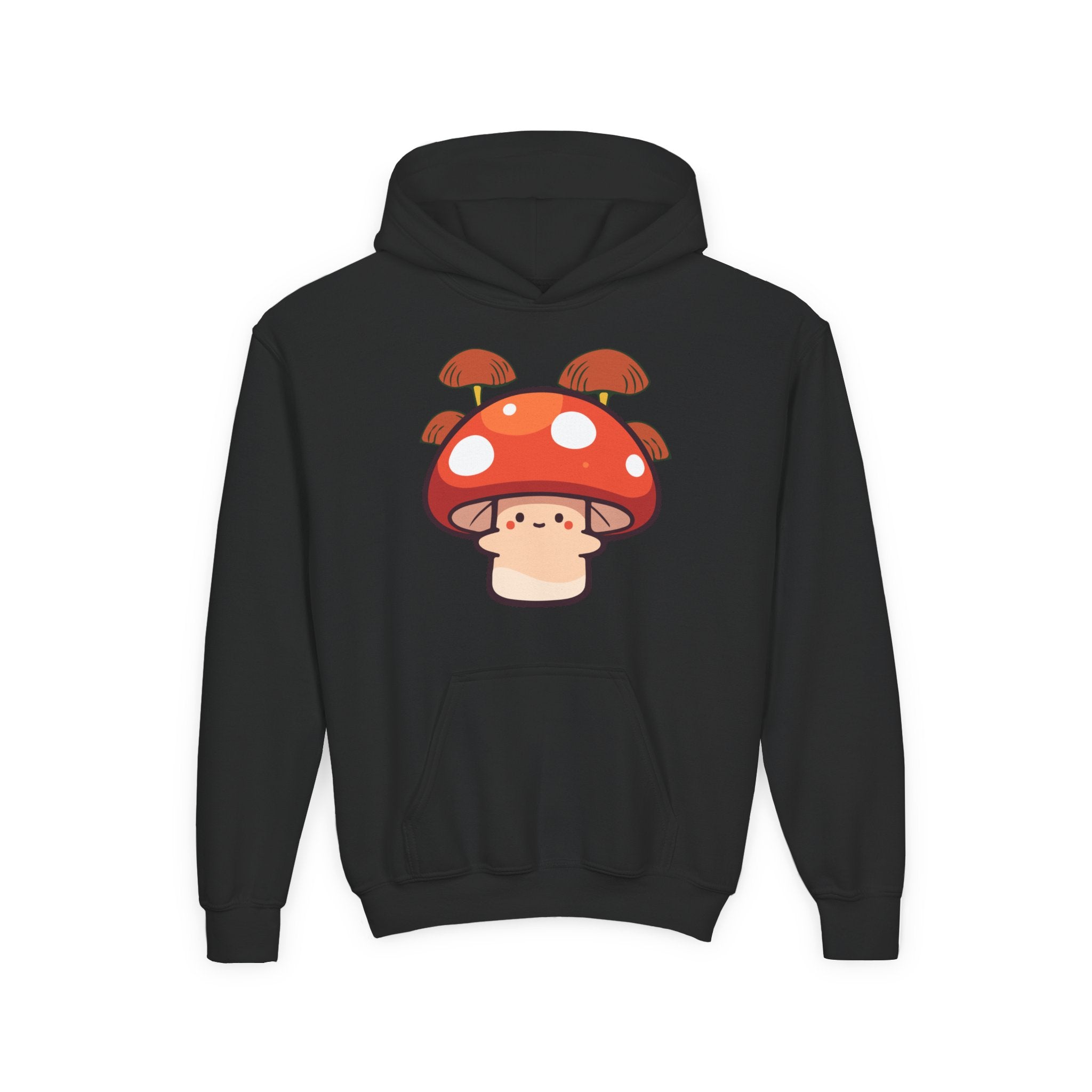 Cute Mushroom Youth Hoodie, Cozy Mushroom Sweatshirt for Kids, Perfect for Fall, Gifts for Young Nature Lovers, Fun Casual Wear
