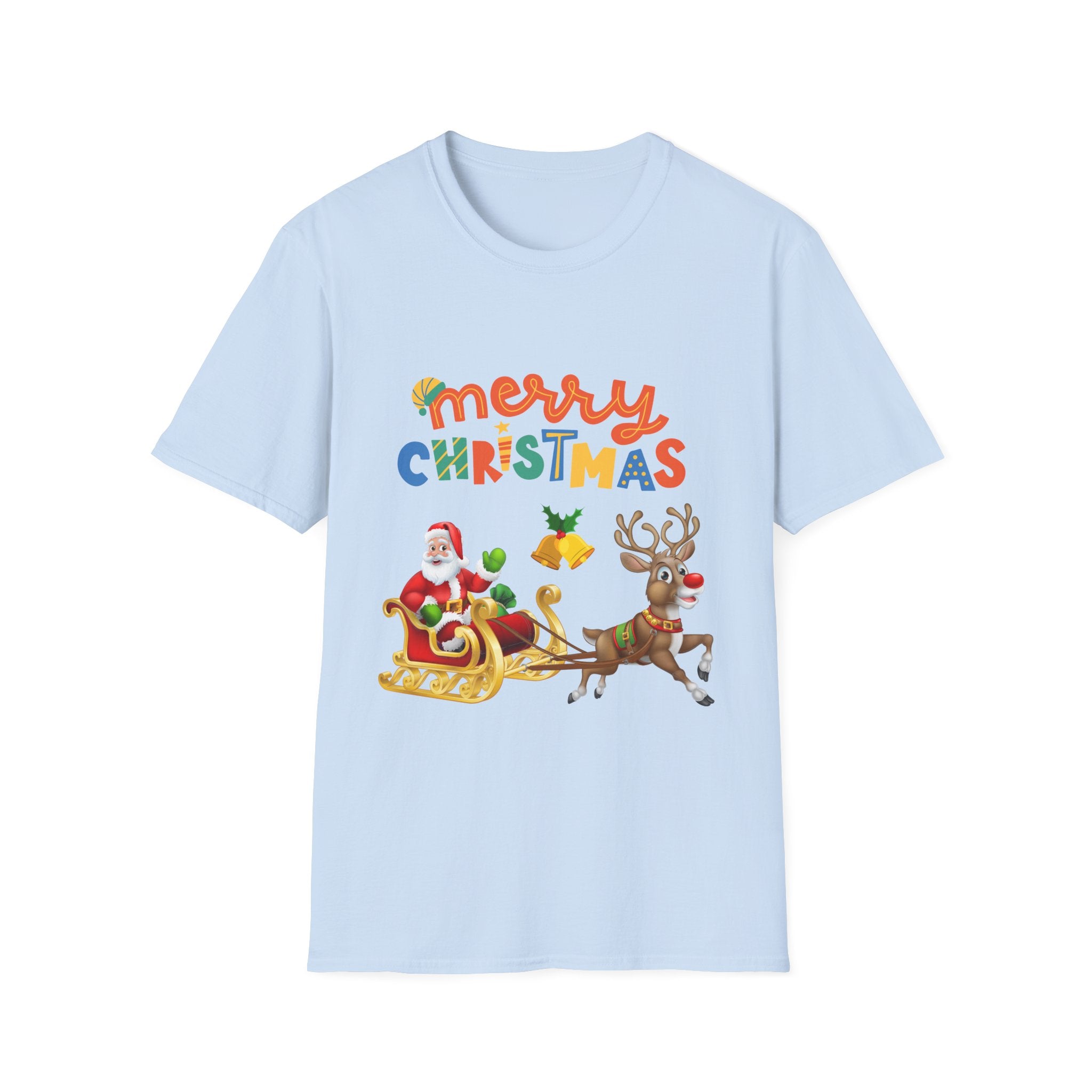 Merry Christmas T-Shirt, Holiday Tee, Santa Graphic Shirt, Unisex Christmas Apparel, Festive Gift for Family