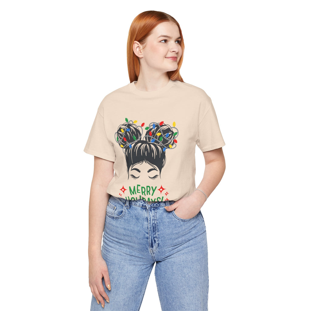 Festive Holiday Tee - Merry Holidays Graphic, Unisex Jersey Short Sleeve Shirt, Christmas Apparel, Seasonal Gift, Cozy Vibes