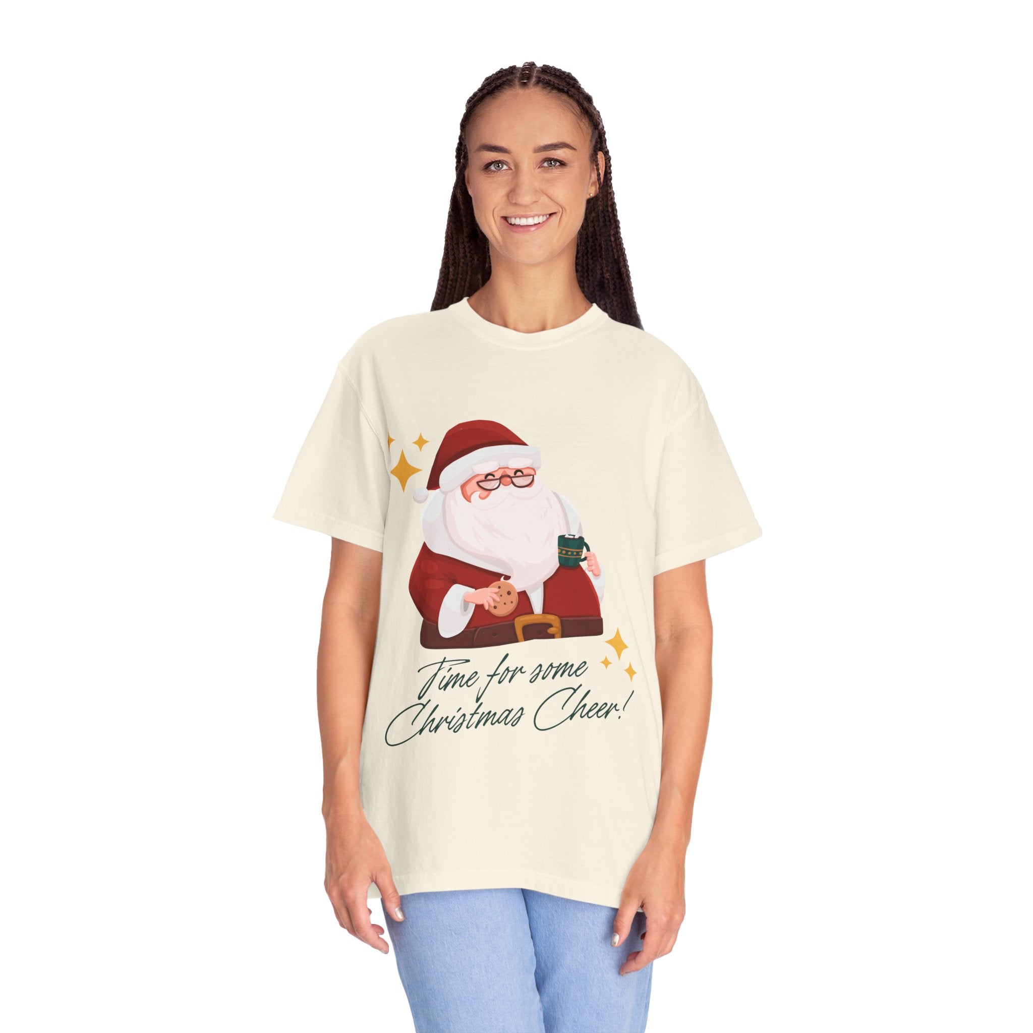 Festive Christmas T-Shirt, Holiday Apparel, Santa Graphic Tee, Unisex Christmas Gift, Seasonal Outfit, Cheerful Holiday Wear