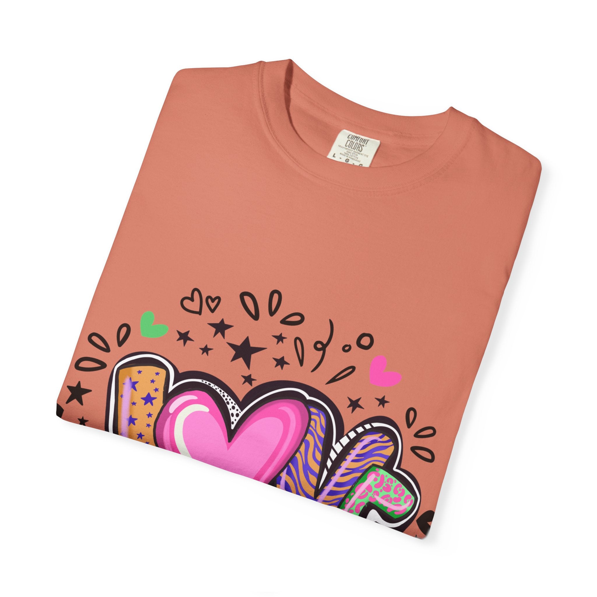 Love Vibes Unisex Garment-Dyed T-shirt | Perfect for Valentine's Day, Anniversaries, Casual Wear, Gifts, and Everyday Love