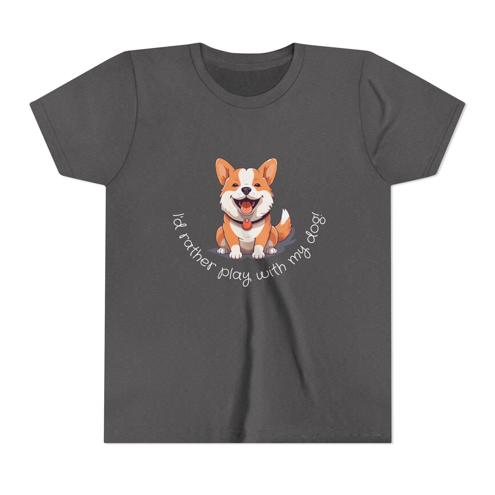 Youth Dog Lover Tee, Kids Corgi Shirt, Playful Dog T-Shirt, Pet Lover Gift, Children's Animal Apparel