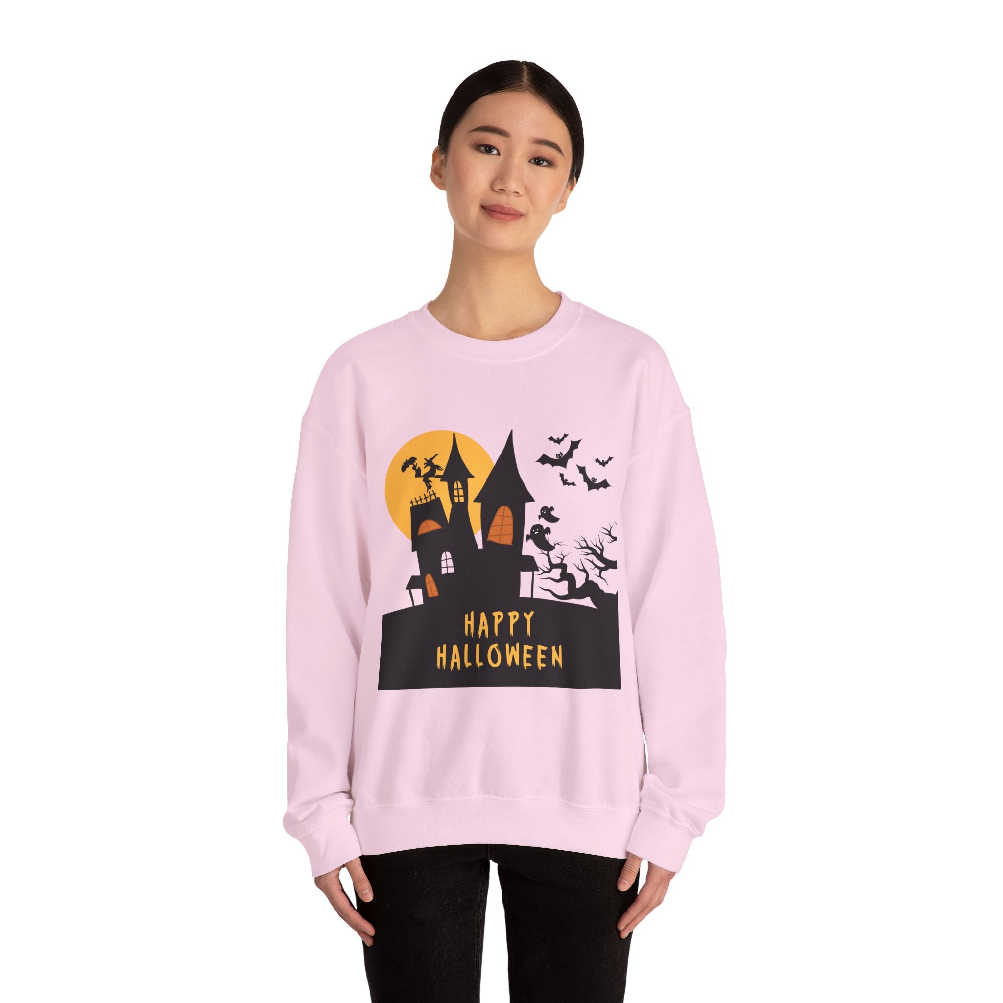 Halloween Haunted House Sweatshirt, Cozy Fall Wardrobe, Unisex Pullover, Spooky Season, Halloween Gift Idea, Festival Apparel