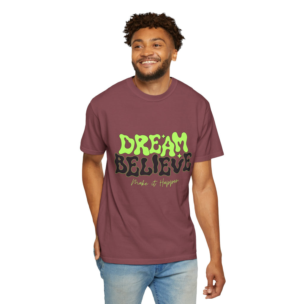 Dream Believe Unisex T-Shirt - Motivational Tee for Dreamers, Inspirational Gift, Relaxed Fit, Everyday Wear, Trendy Apparel