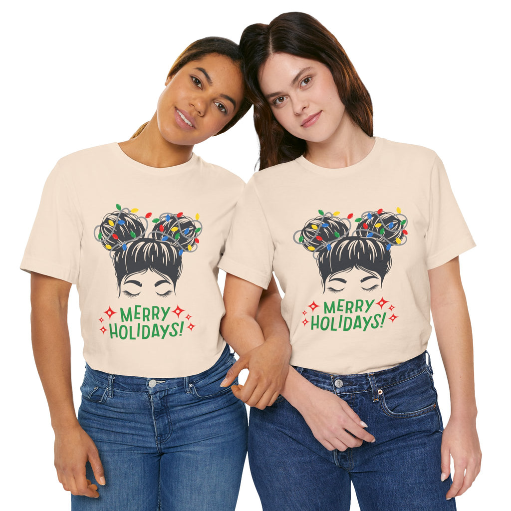 Festive Holiday Tee - Merry Holidays Graphic, Unisex Jersey Short Sleeve Shirt, Christmas Apparel, Seasonal Gift, Cozy Vibes