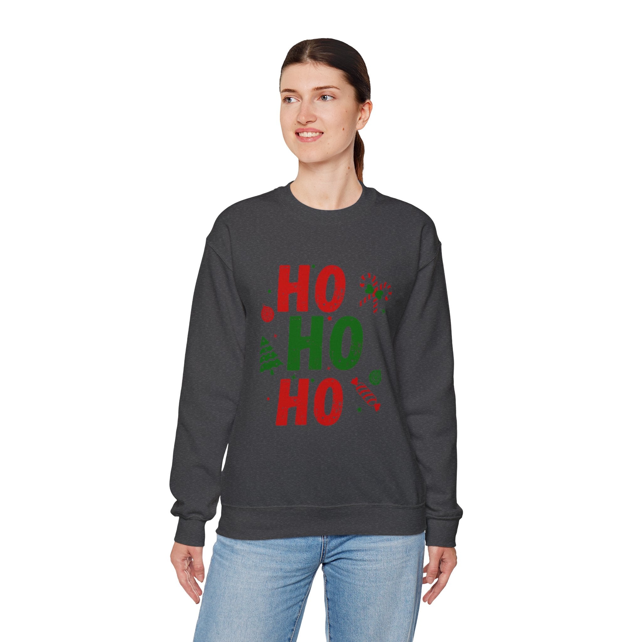 Festive Ho Ho Ho Sweatshirt for Holiday Cheer, Christmas Gift, Cozy Winter Apparel, Family Gatherings, Unisex Holiday Sweatshirt