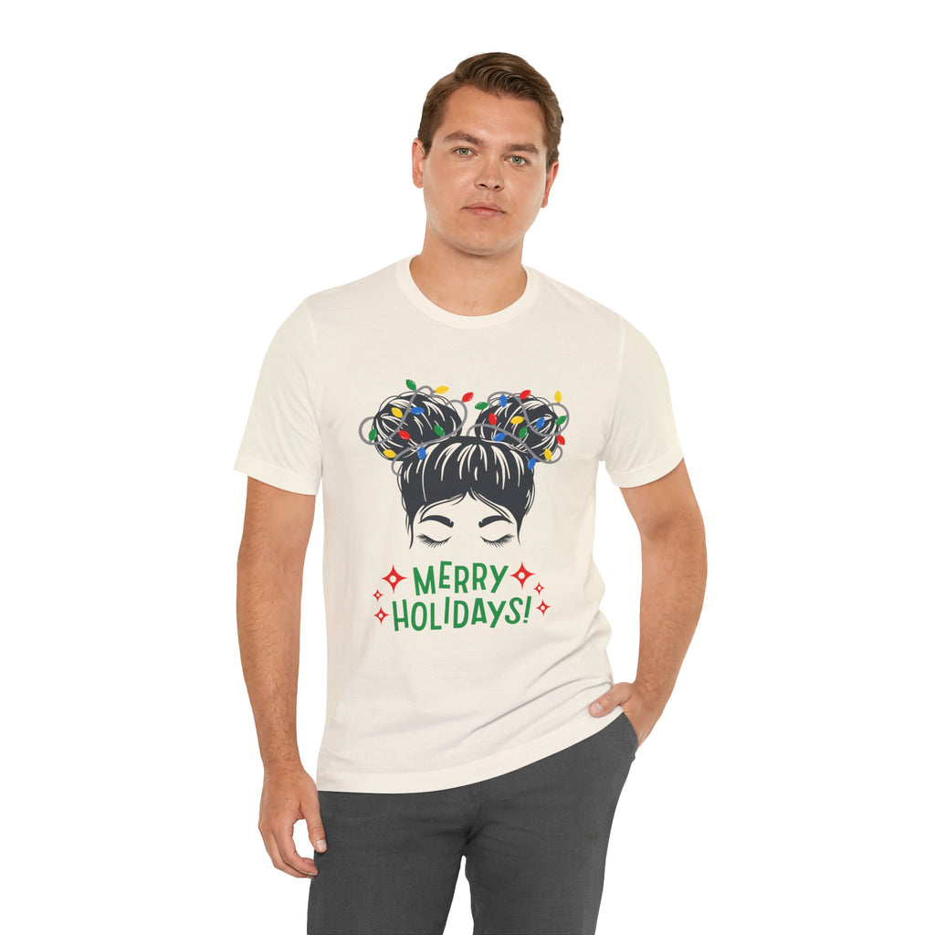 Festive Holiday Tee - Merry Holidays Graphic, Unisex Jersey Short Sleeve Shirt, Christmas Apparel, Seasonal Gift, Cozy Vibes
