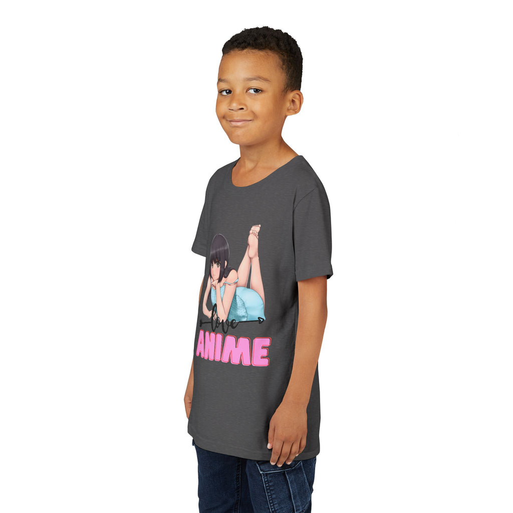 Anime Love Youth Tee, Kids' Anime Shirt, Manga Fans Gift, Cute Youth T-Shirt, Kawaii Apparel for Kids, Anime Enthusiasts Tee