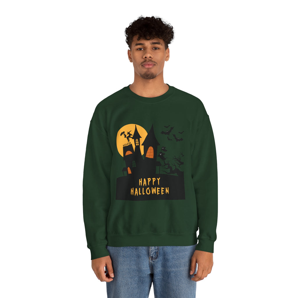Halloween Haunted House Sweatshirt, Cozy Fall Wardrobe, Unisex Pullover, Spooky Season, Halloween Gift Idea, Festival Apparel