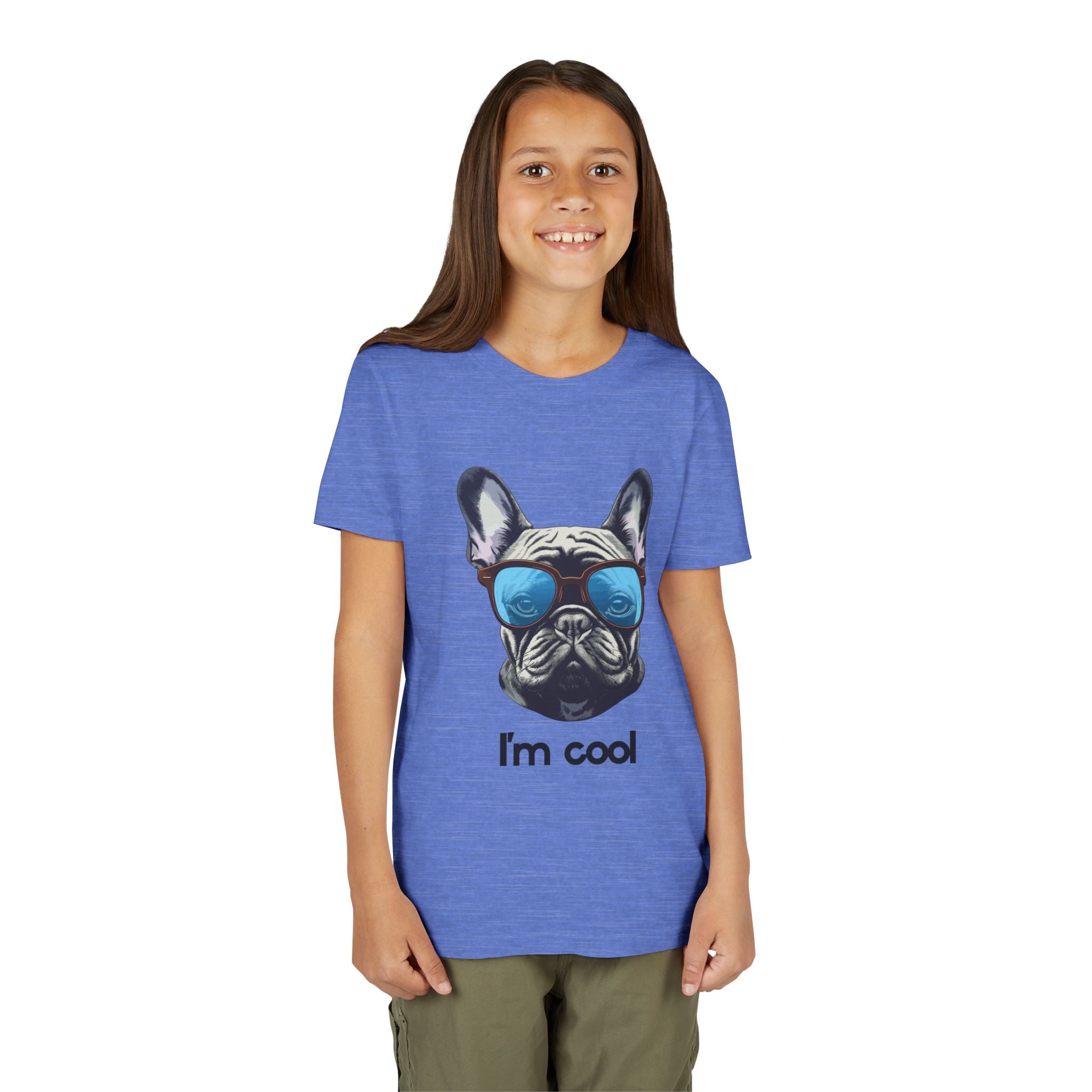 Cool French Bulldog Youth Tee - Fun Gift for Kids, Summer Wear, Pet Lovers, Birthday Present, Casual Style