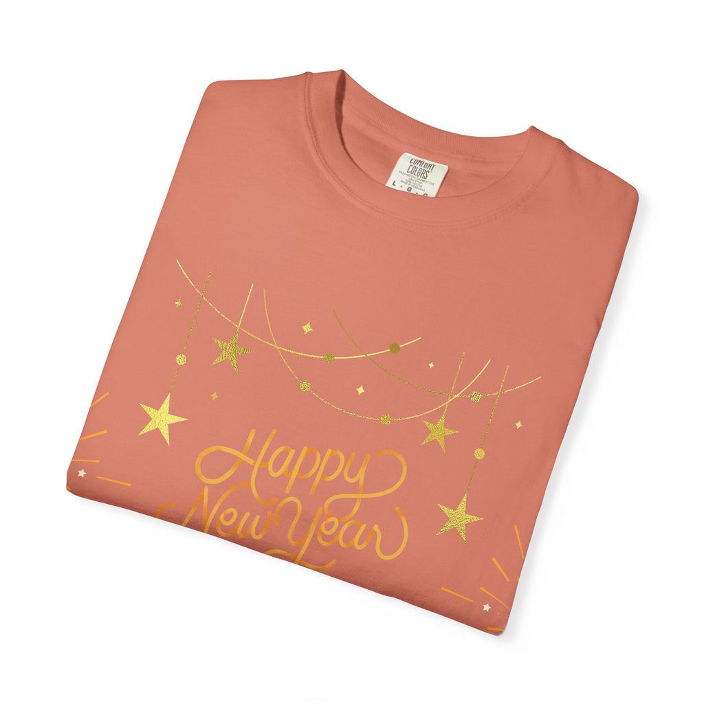 New Year Celebration T-Shirt | Unisex Garment-Dyed Tee with Happy New Year 2026 Design, Festive Apparel, Holiday Gift, Party Wear